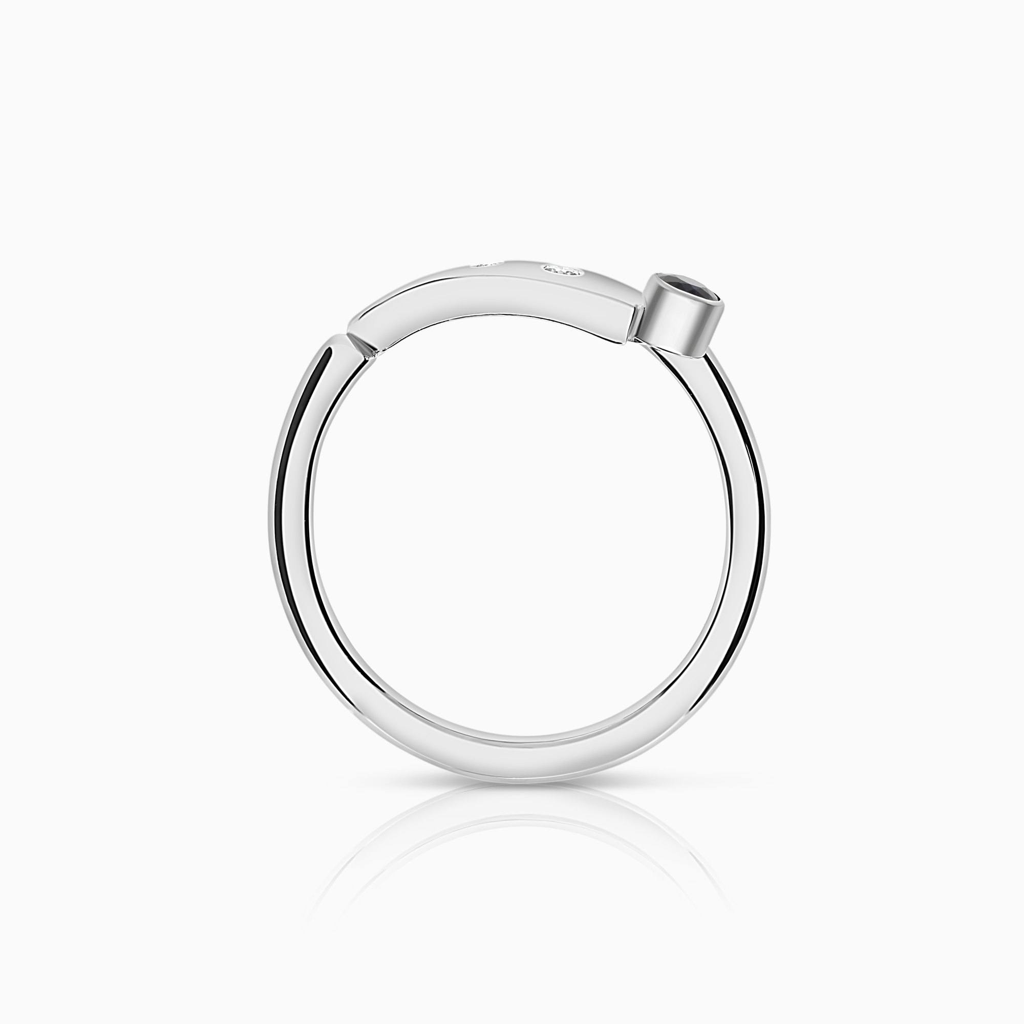 Ädelstensring safir med diamanter 0,03ct 18K vitguld