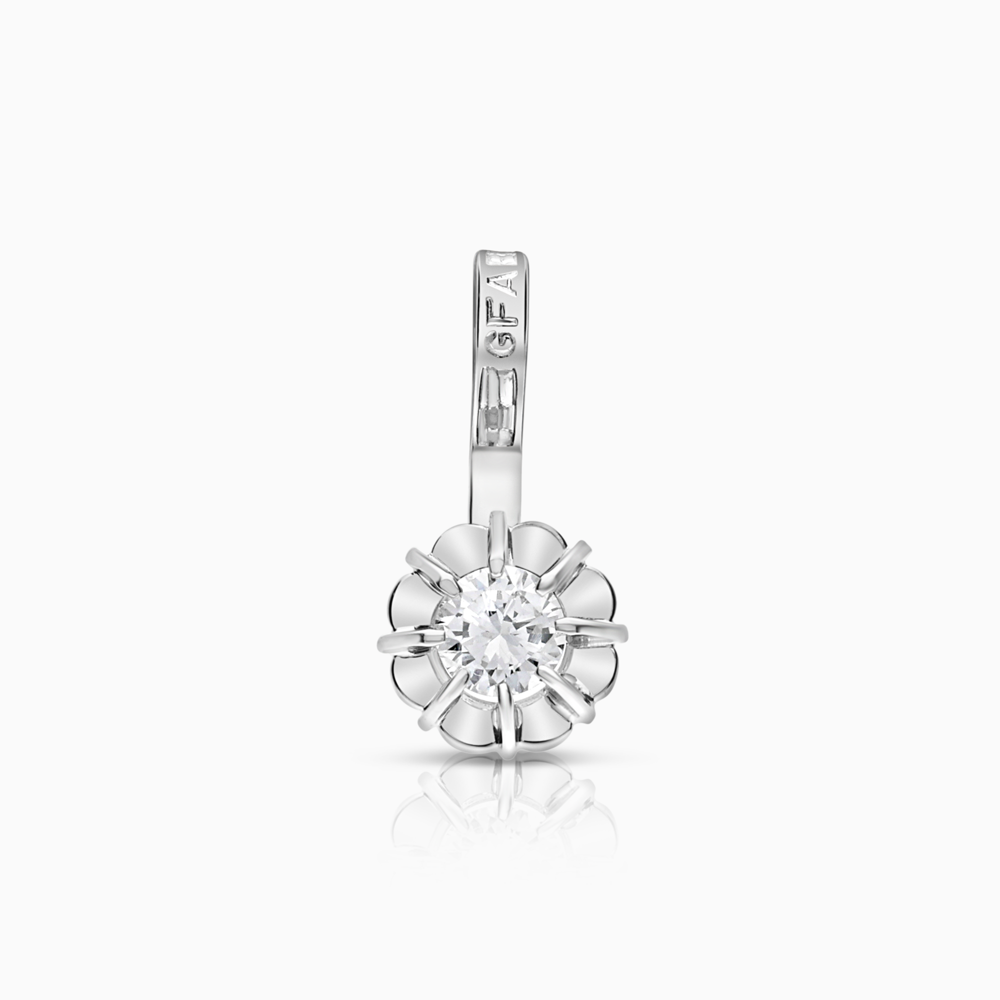 Solitaire pendant 0.10ct 18K white gold