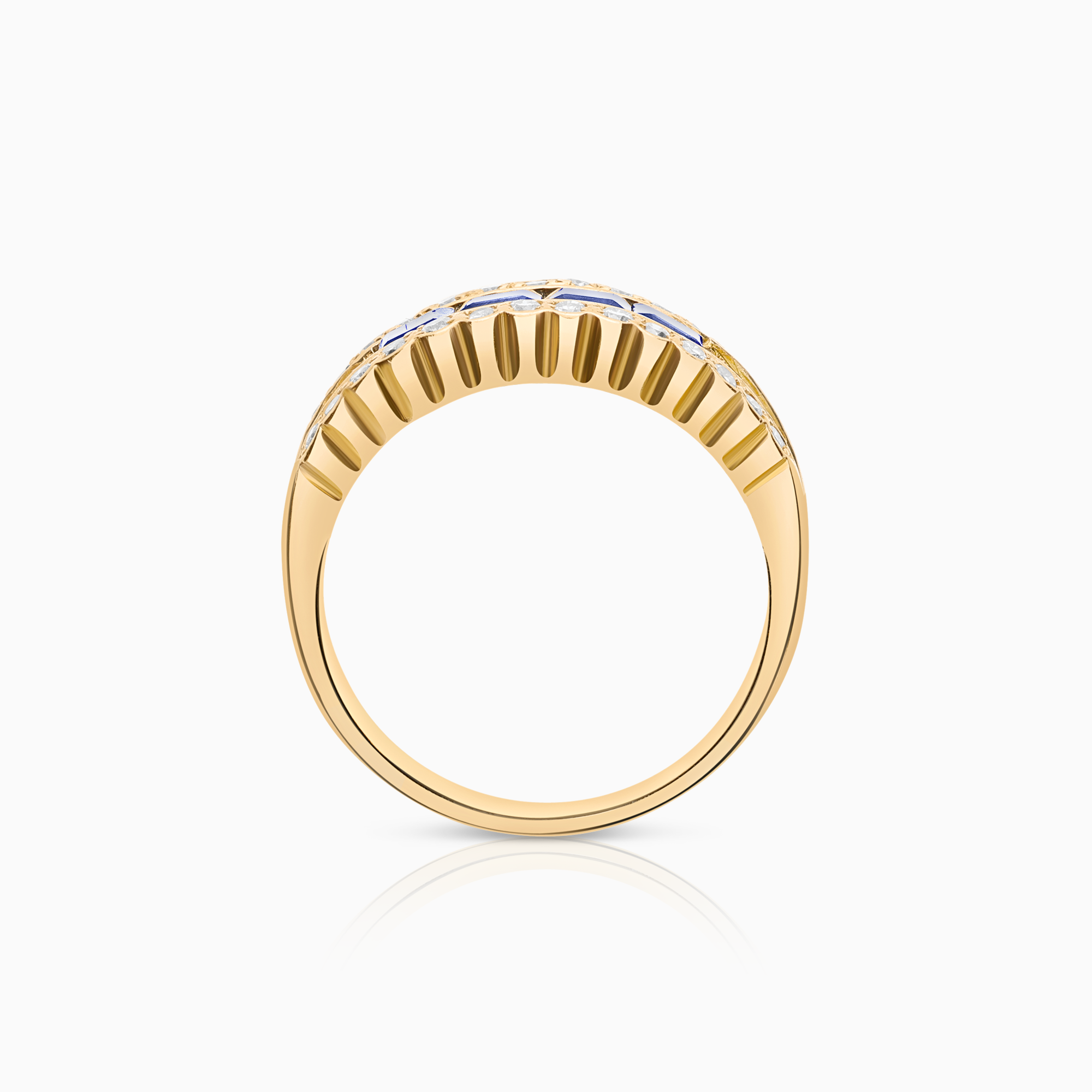 Diamantring 0,40ct med safirer 18K guld