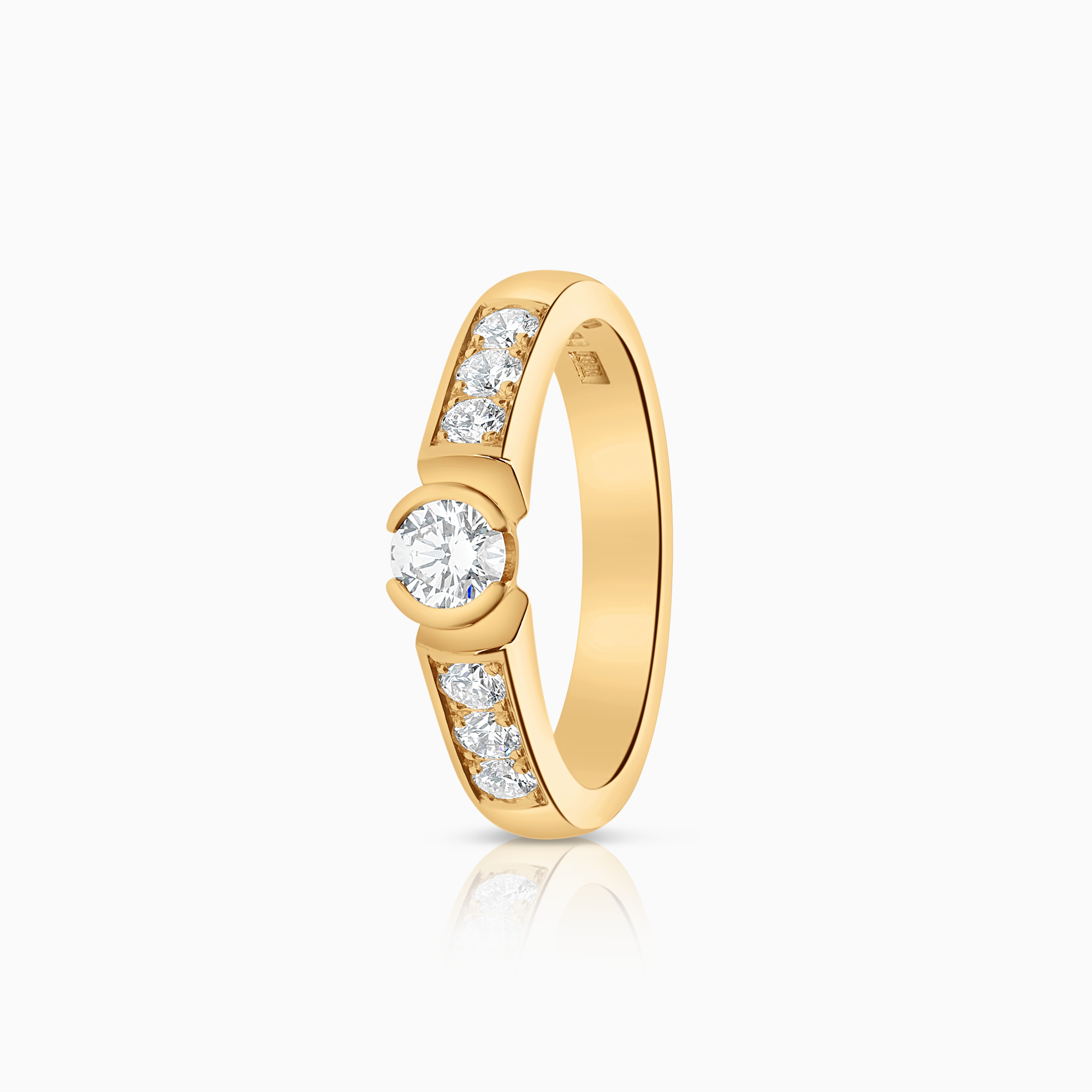 Sidostensring 0,55ct 18K guld
