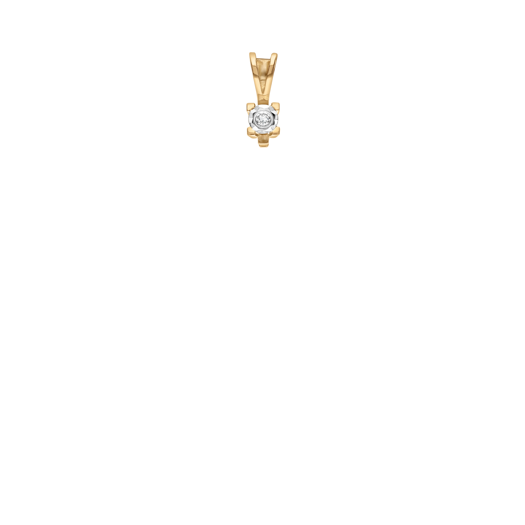 Solitaire pendant 0.01ct 18K gold