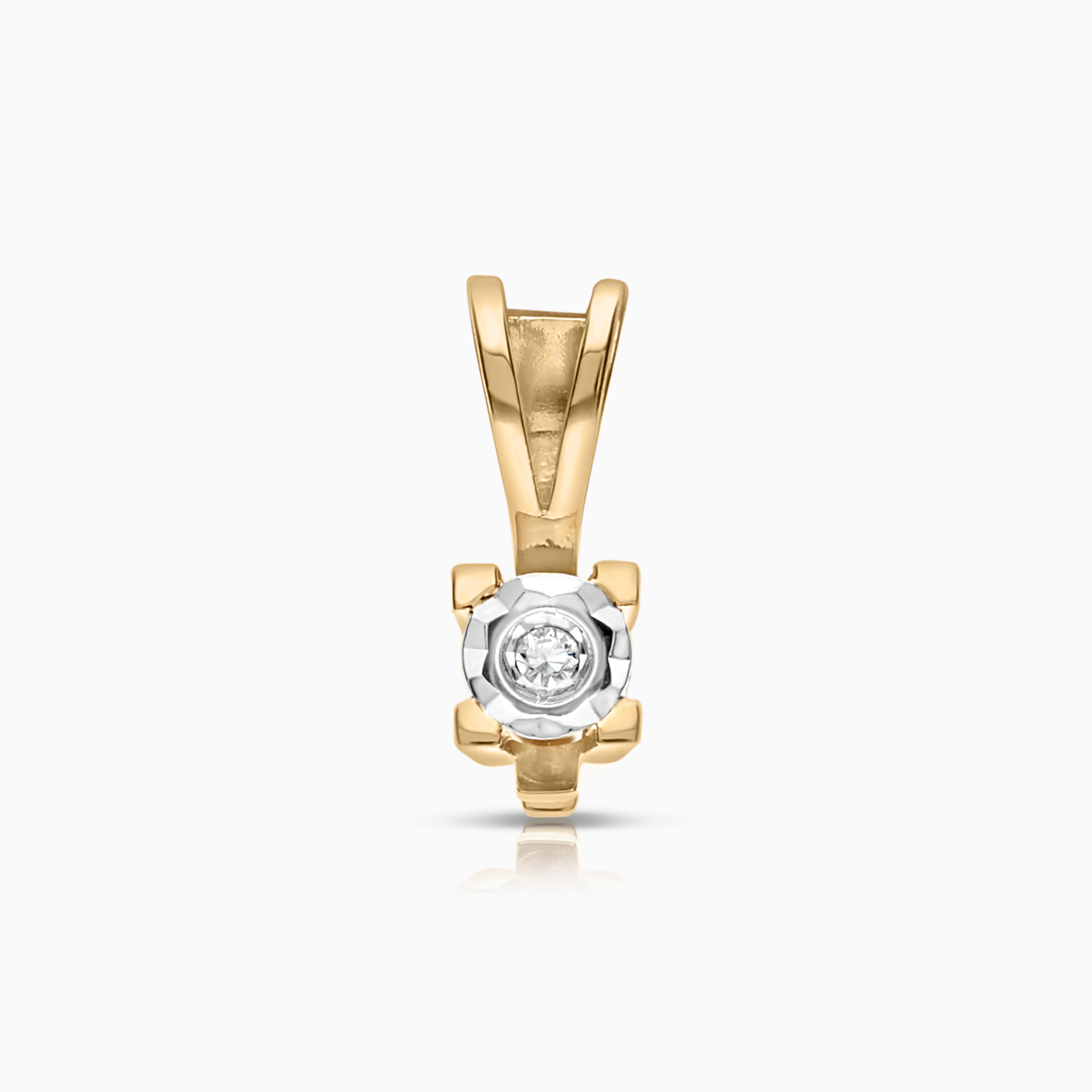 Solitaire pendant 0.01ct 18K gold
