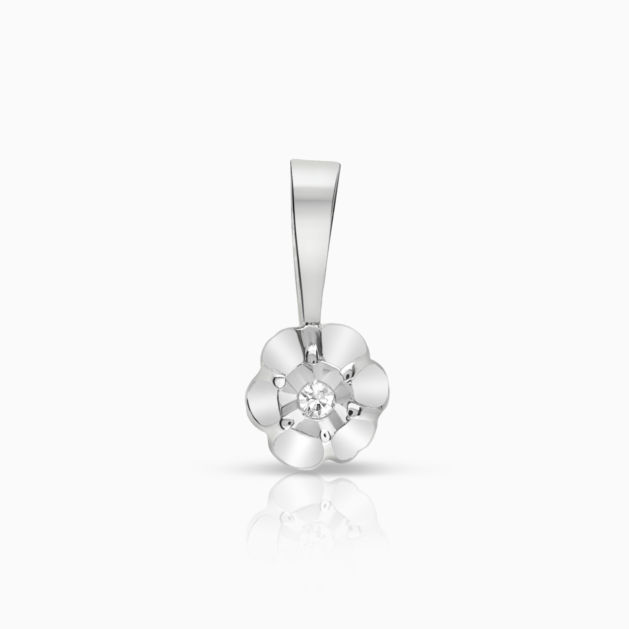 Solitaire pendant 0.01ct 18K white gold