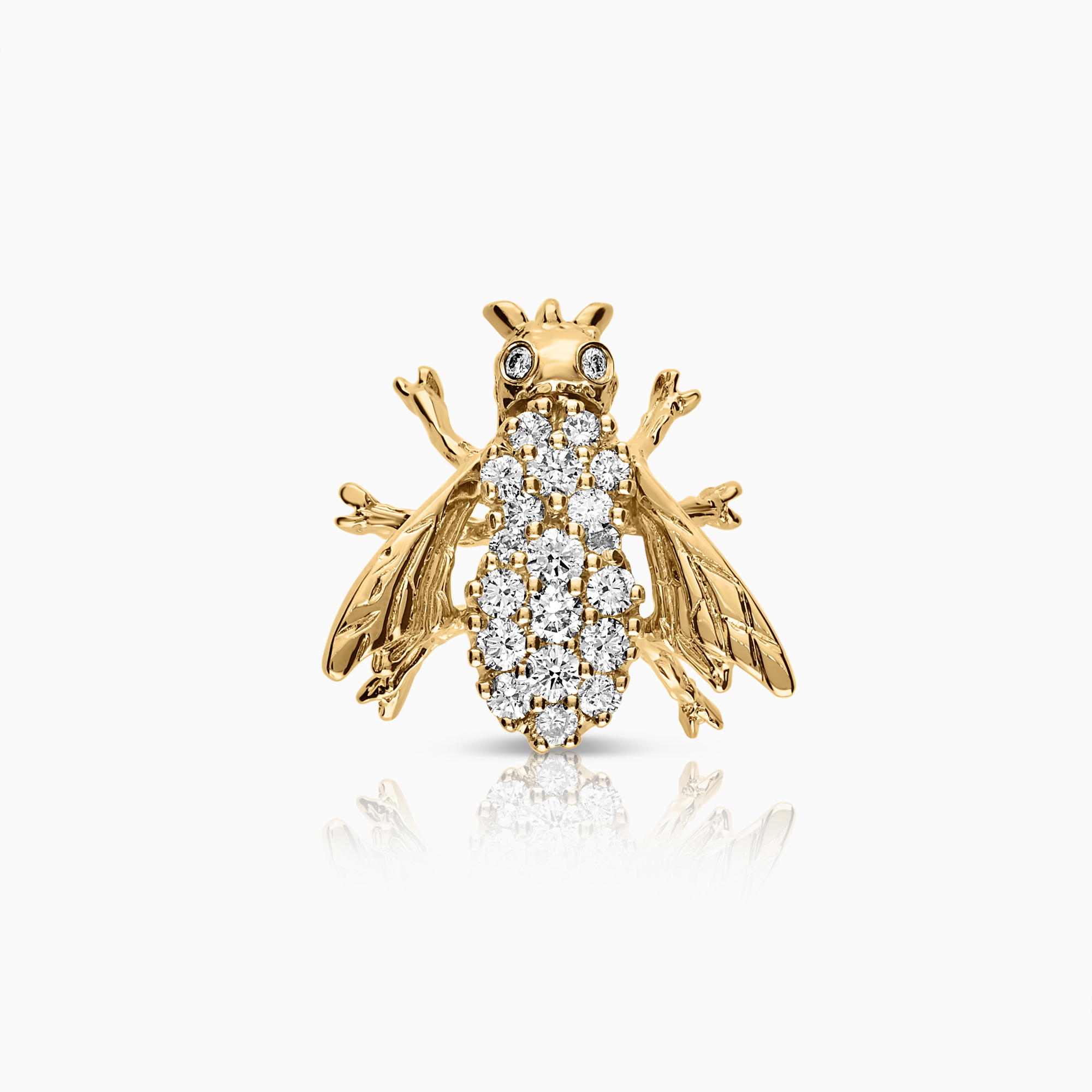Diamantbrosch fluga 0,63ct 14K guld