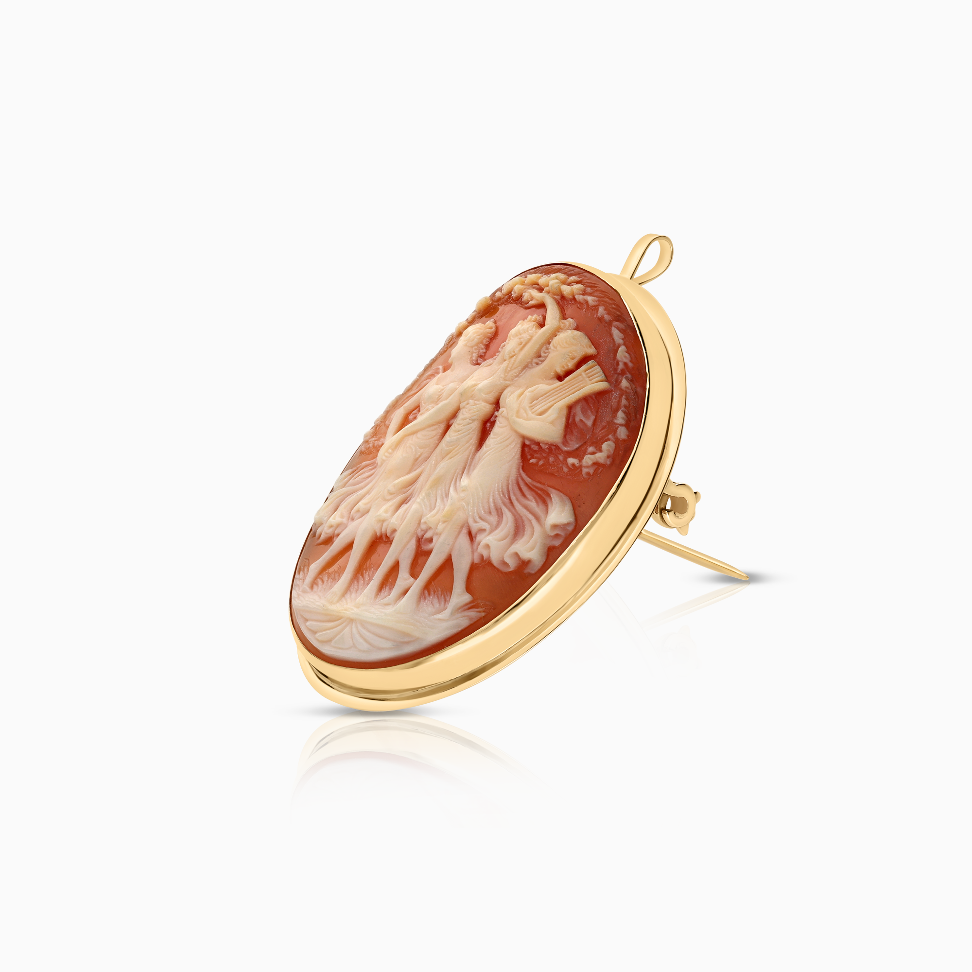 Guldbrosch/hänge camé 10,45g 18K guld