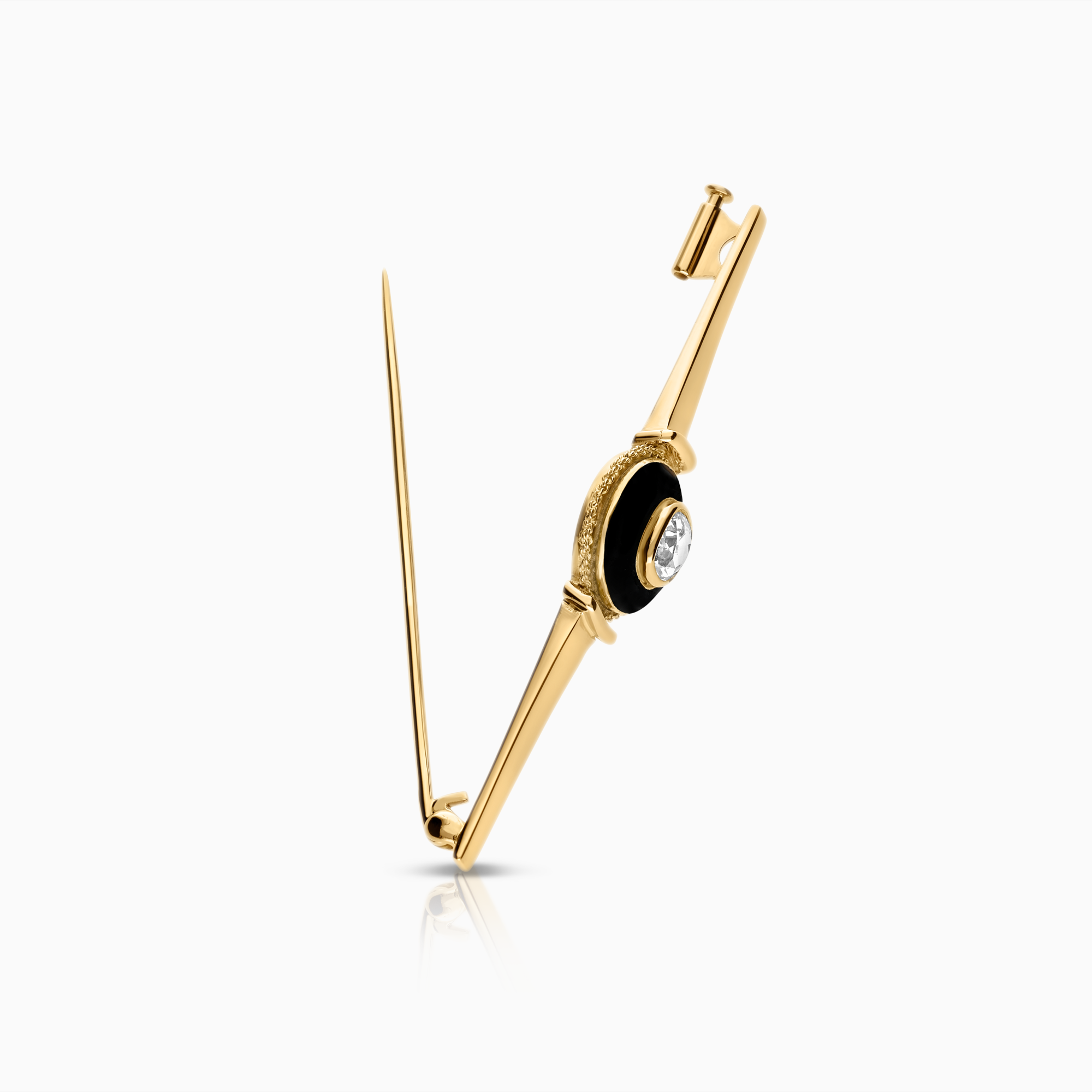 Brosch med old cut diamant 0,50ct 18K guld