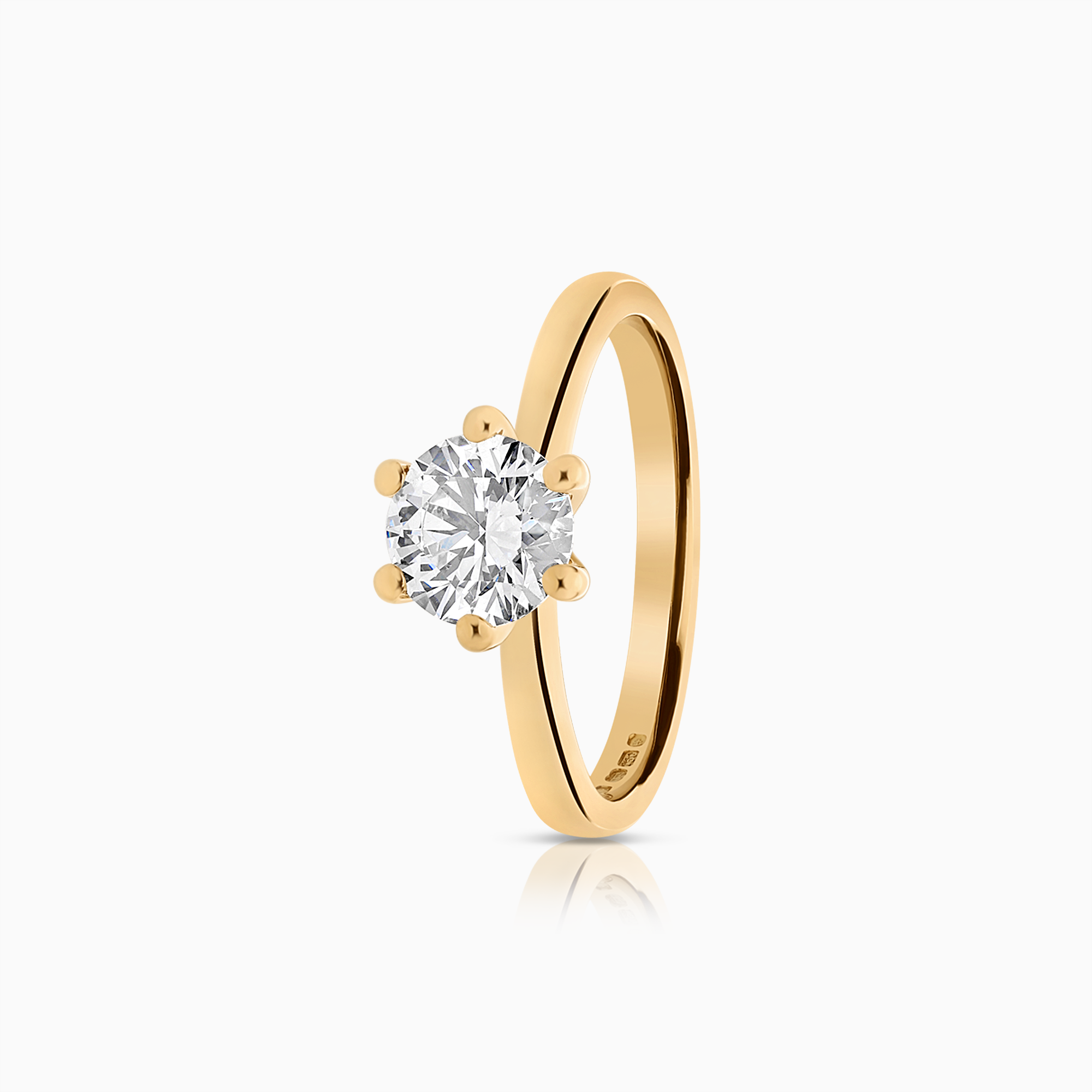 Solitaire ring with lab-grown diamond 0.91ct 18K gold