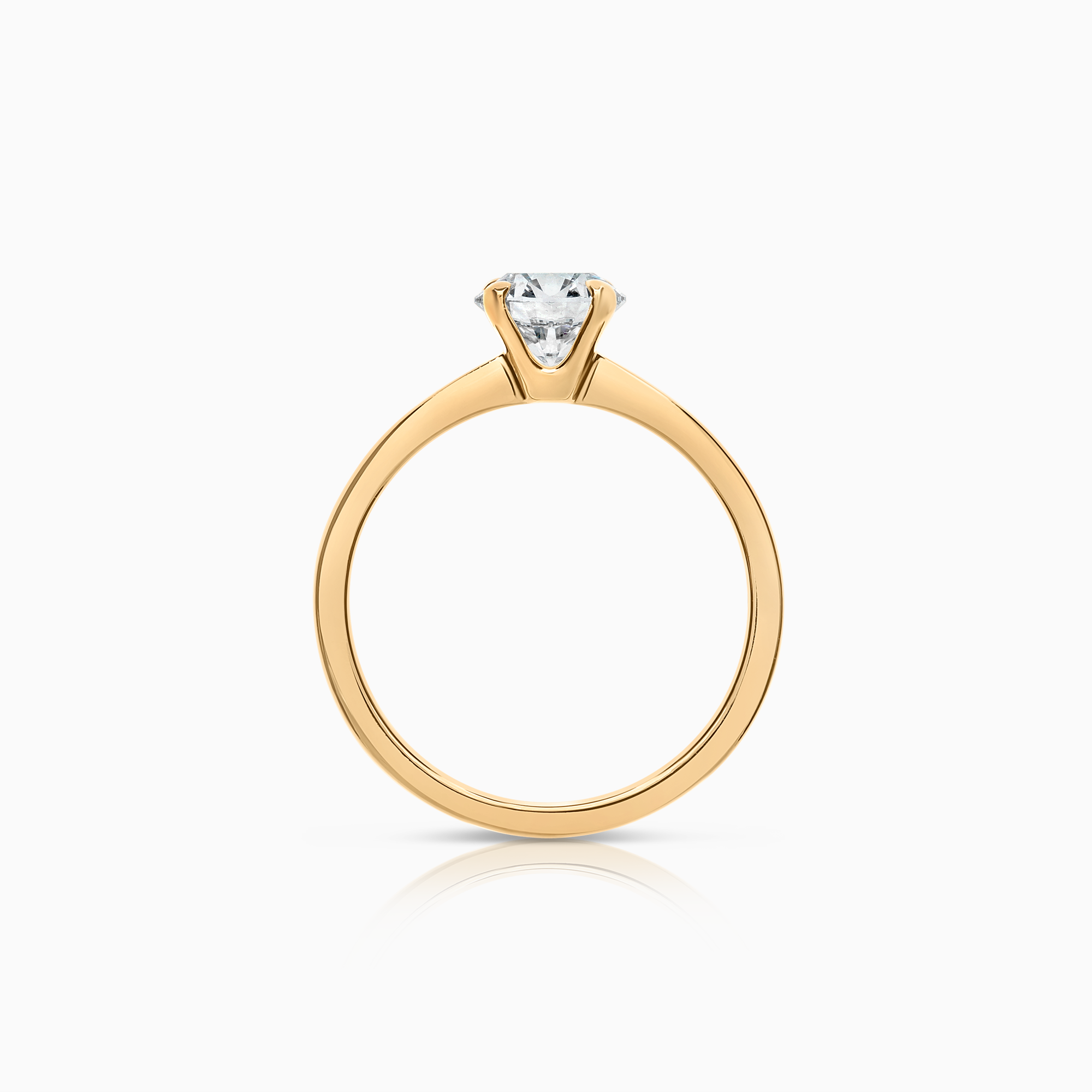 Solitaire ring with lab-grown diamond 0.85ct 18K yellow gold