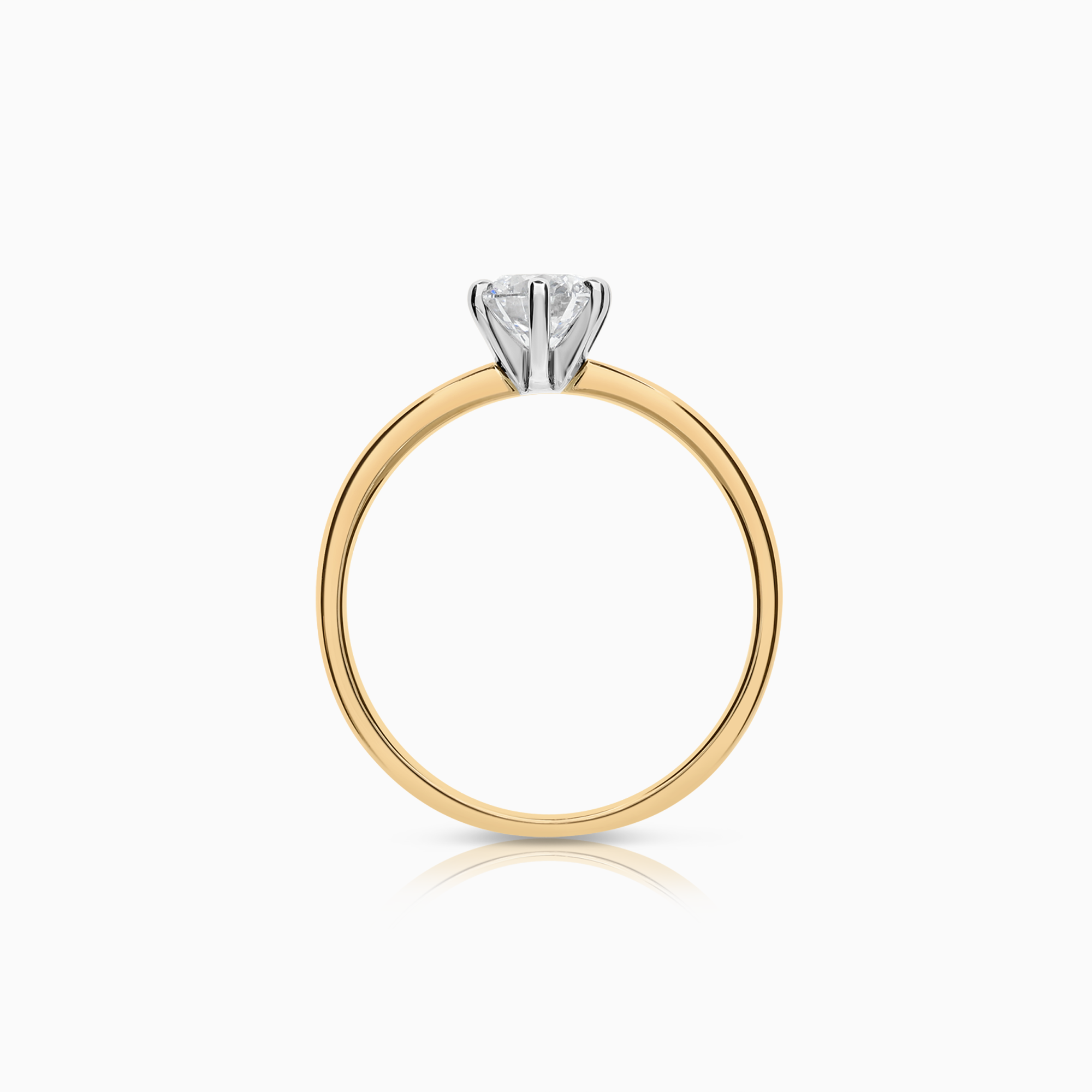 Solitaire ring with lab-grown diamond 0.56ct 18K yellow gold