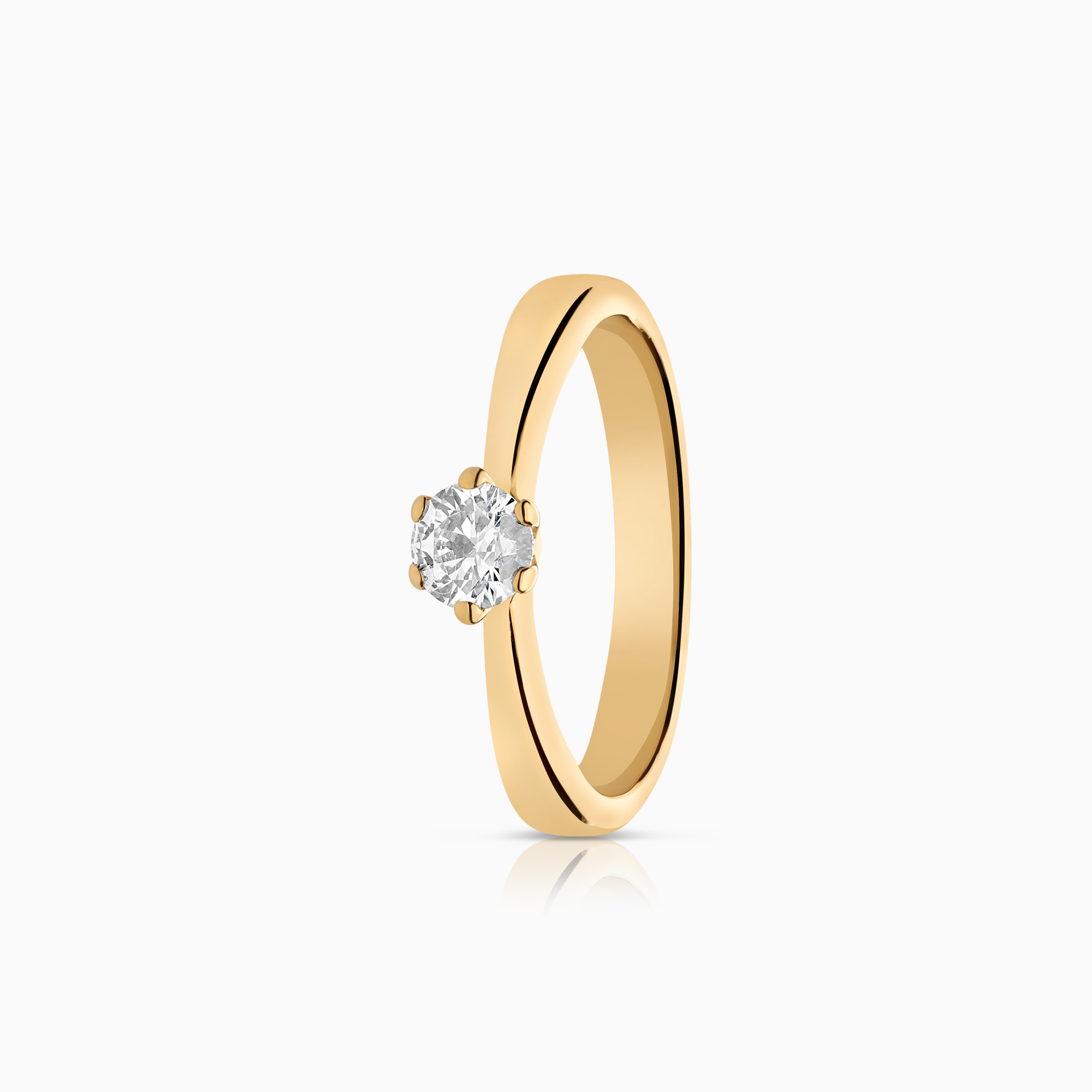Solitaire ring with lab-grown diamond 0.30ct 18K gold