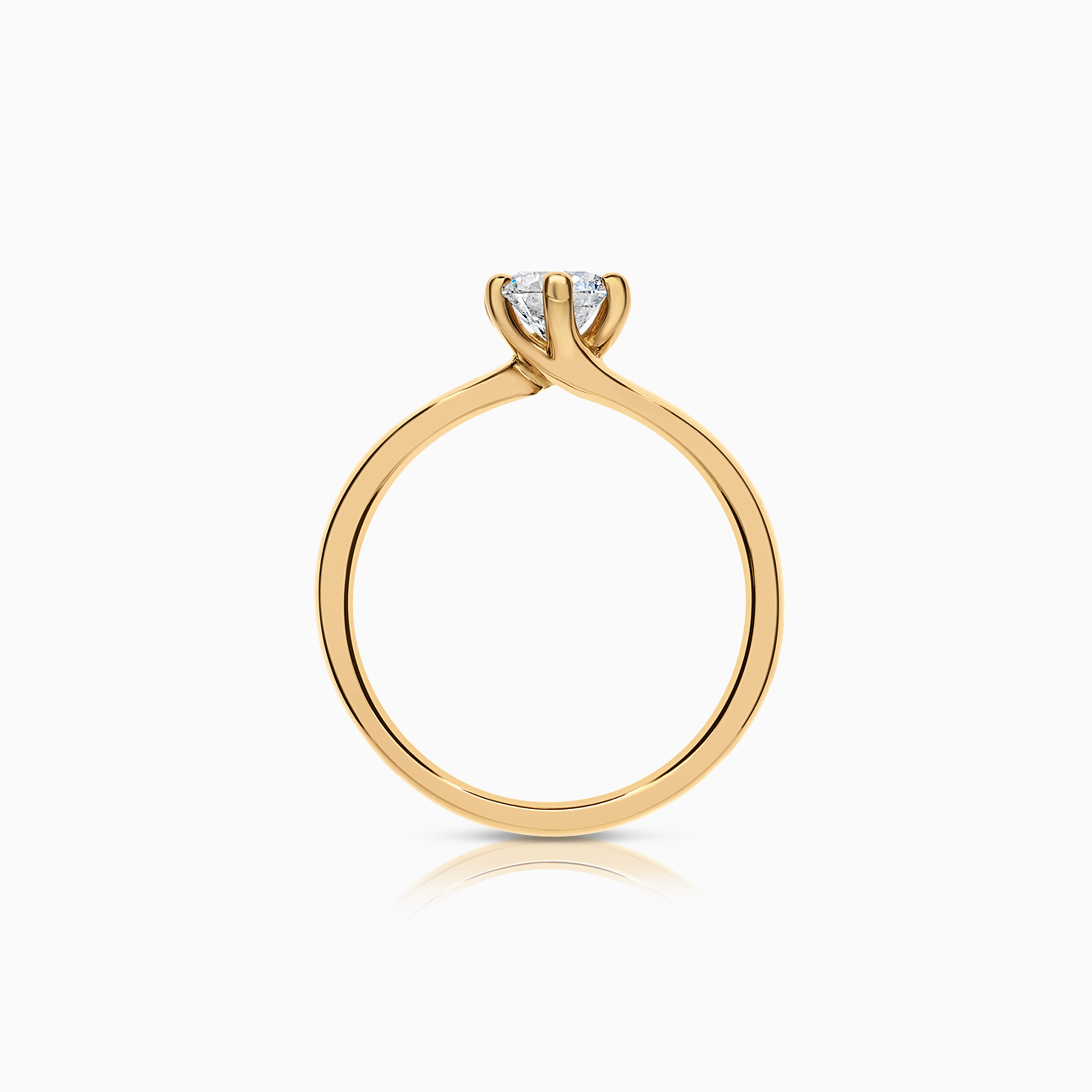 Solitaire ring with lab-grown diamond 0.50ct 18K yellow gold