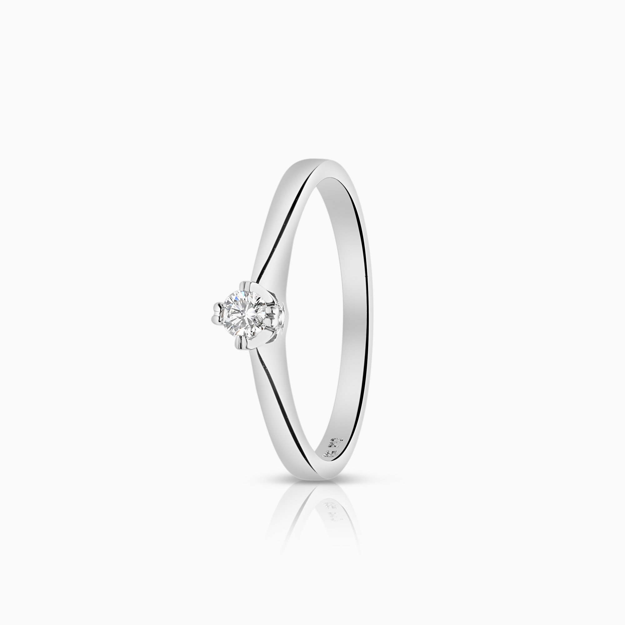 Solitärring 0,09ct 18K vitguld
