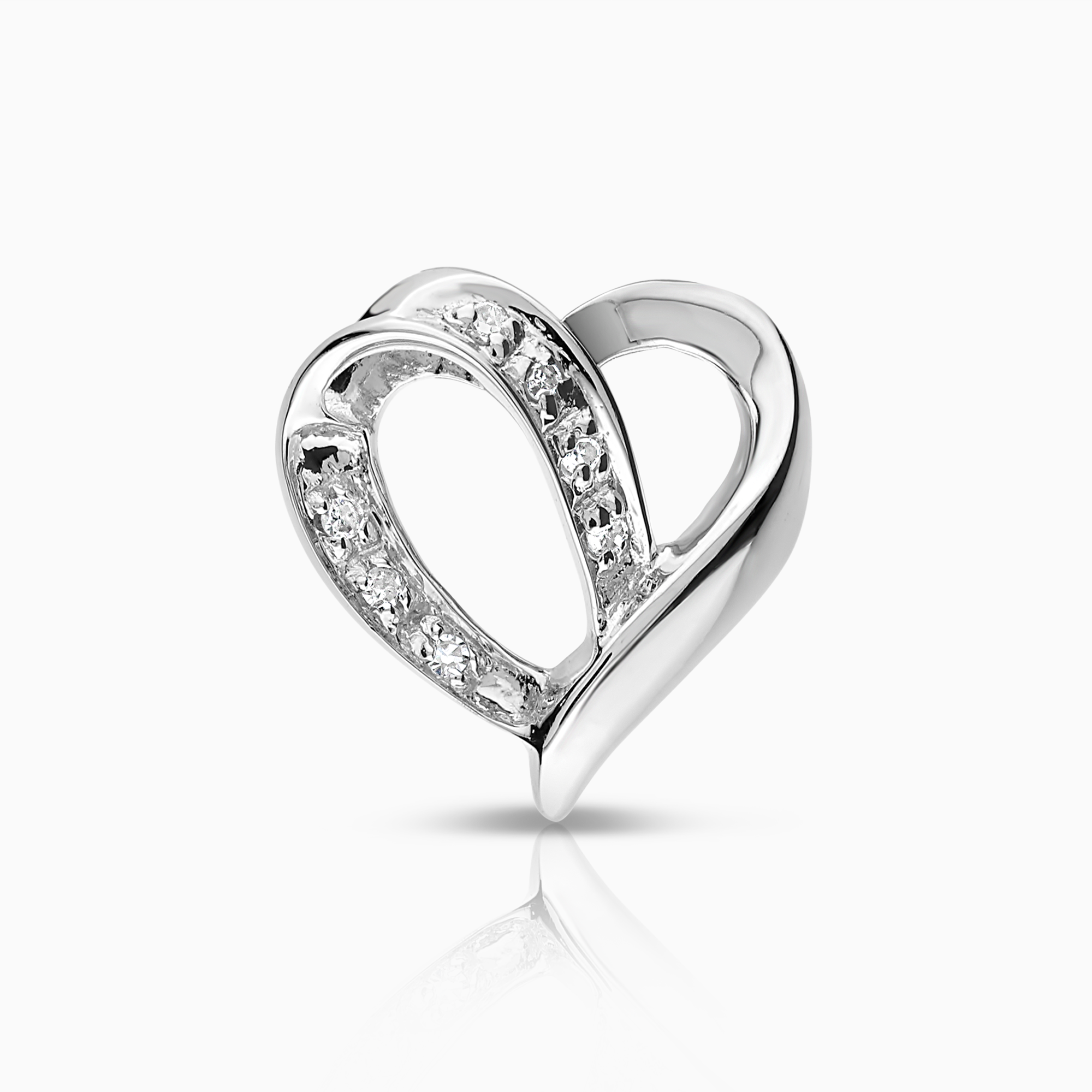 Hjärthänge 0,035ct 18K vitguld