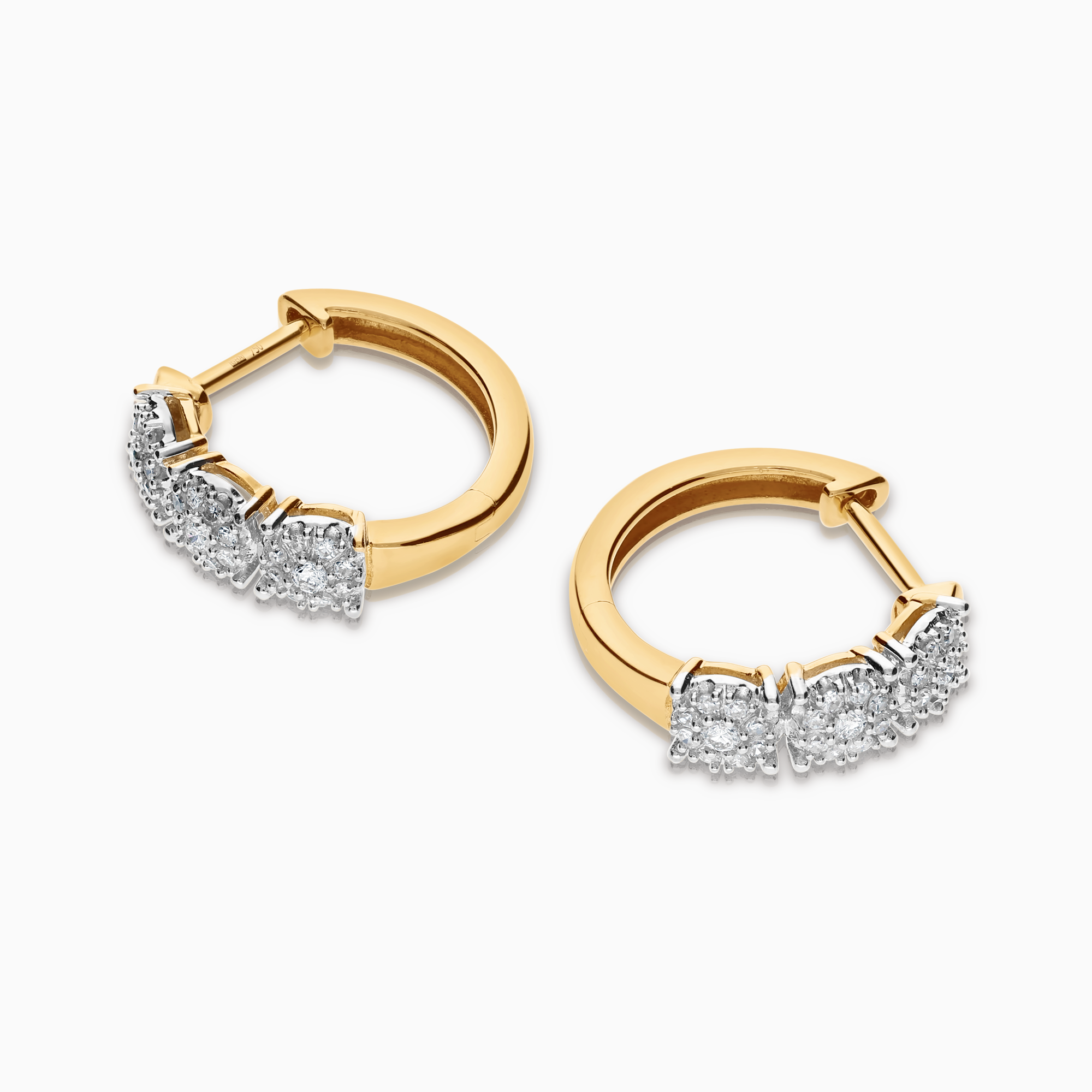 Creol øredobber 0,06ct + 0,13ct 18K gull