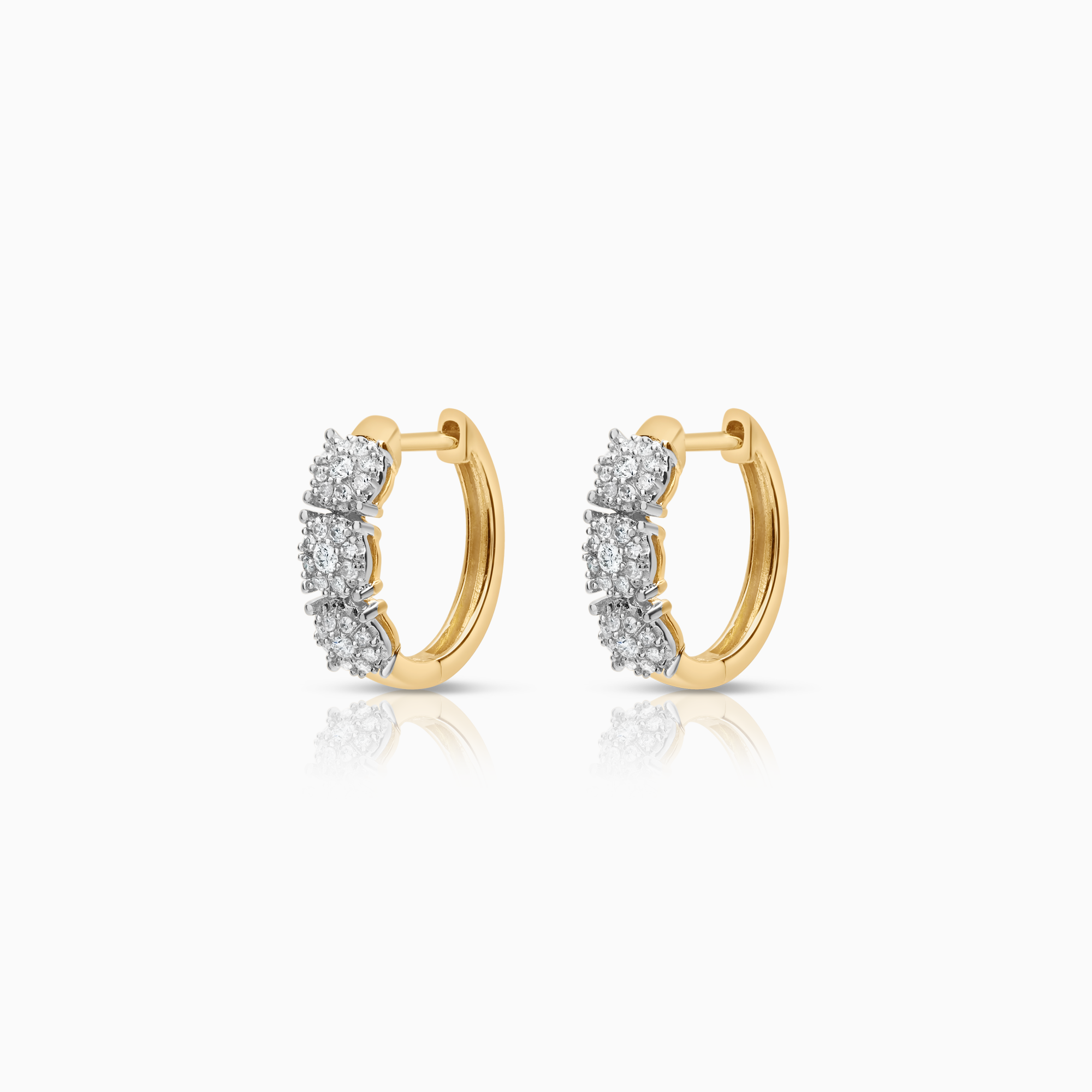 Creol øredobber 0,06ct + 0,13ct 18K gull
