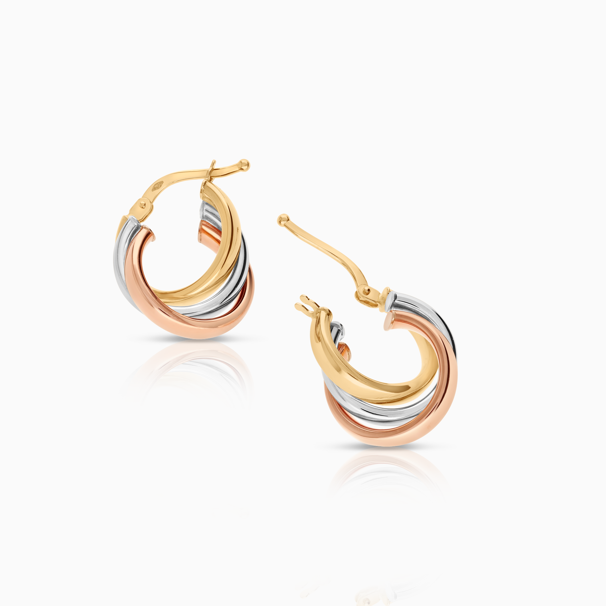 Hoop earrings 2.75g 18K gold, rose gold, white gold