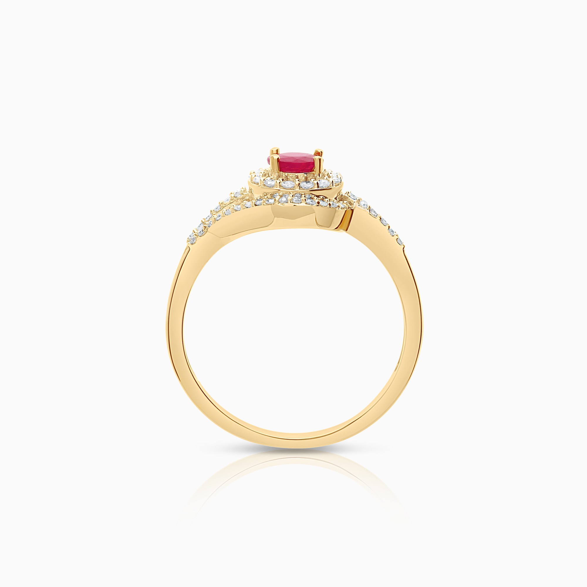 Diamantring med rubin 0,14ct 18K guld