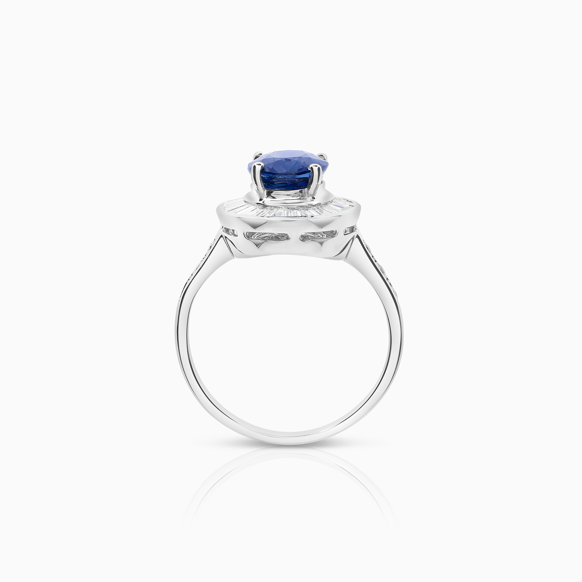 Diamantring med safirer 0,60ct 18K vitguld