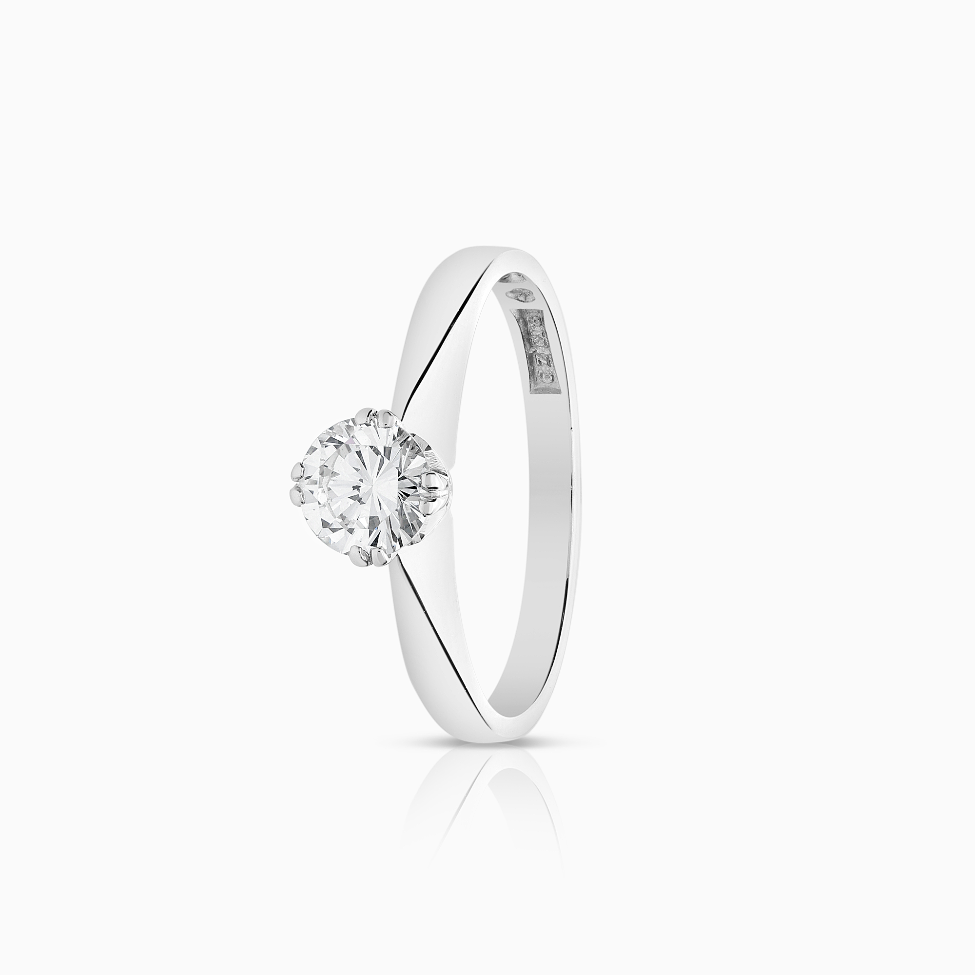 Solitaire ring 0.50ct 18K white gold