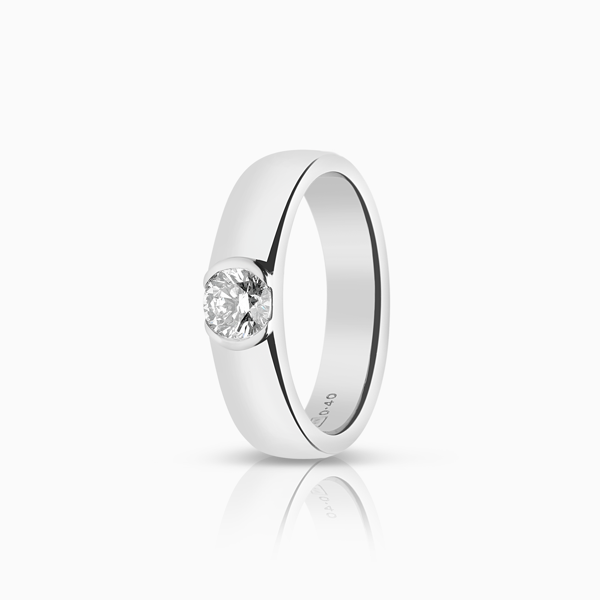 Solitaire ring 0.40ct 18K white gold