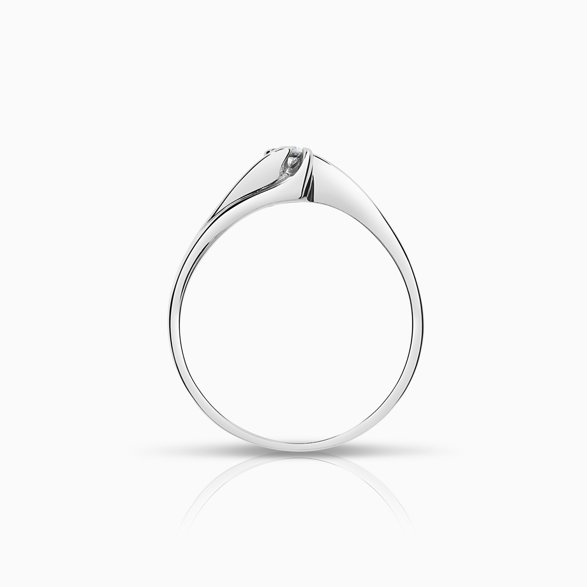Solitaire ring 0.06ct 18K white gold