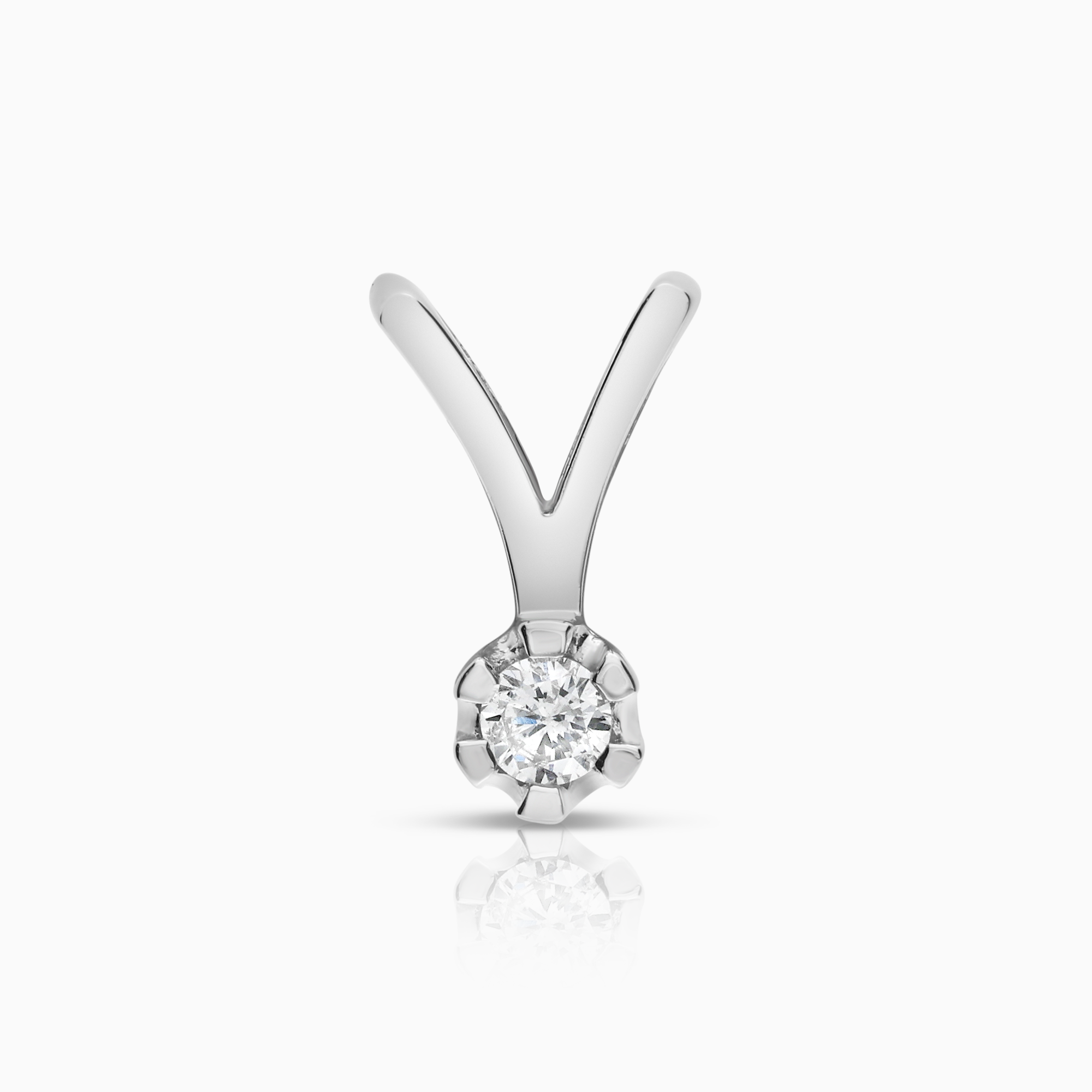 Enstensanheng 0,10ct 18K hvitt gull