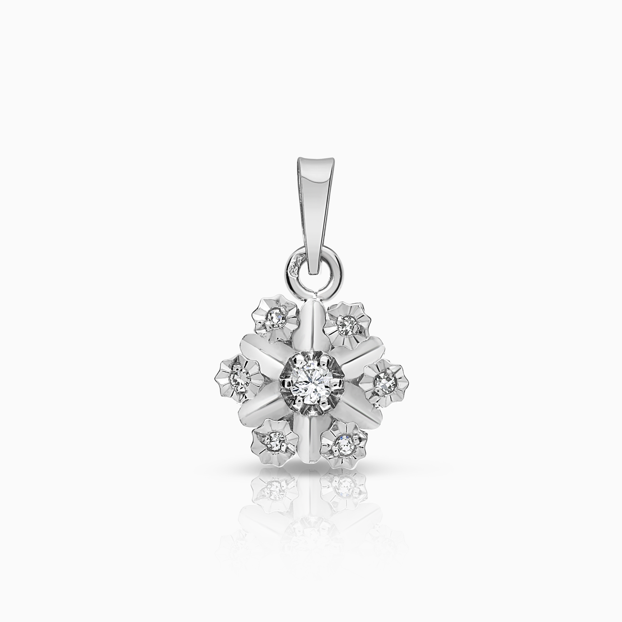 Diamantheng 0,07ct 18K hvitt gull