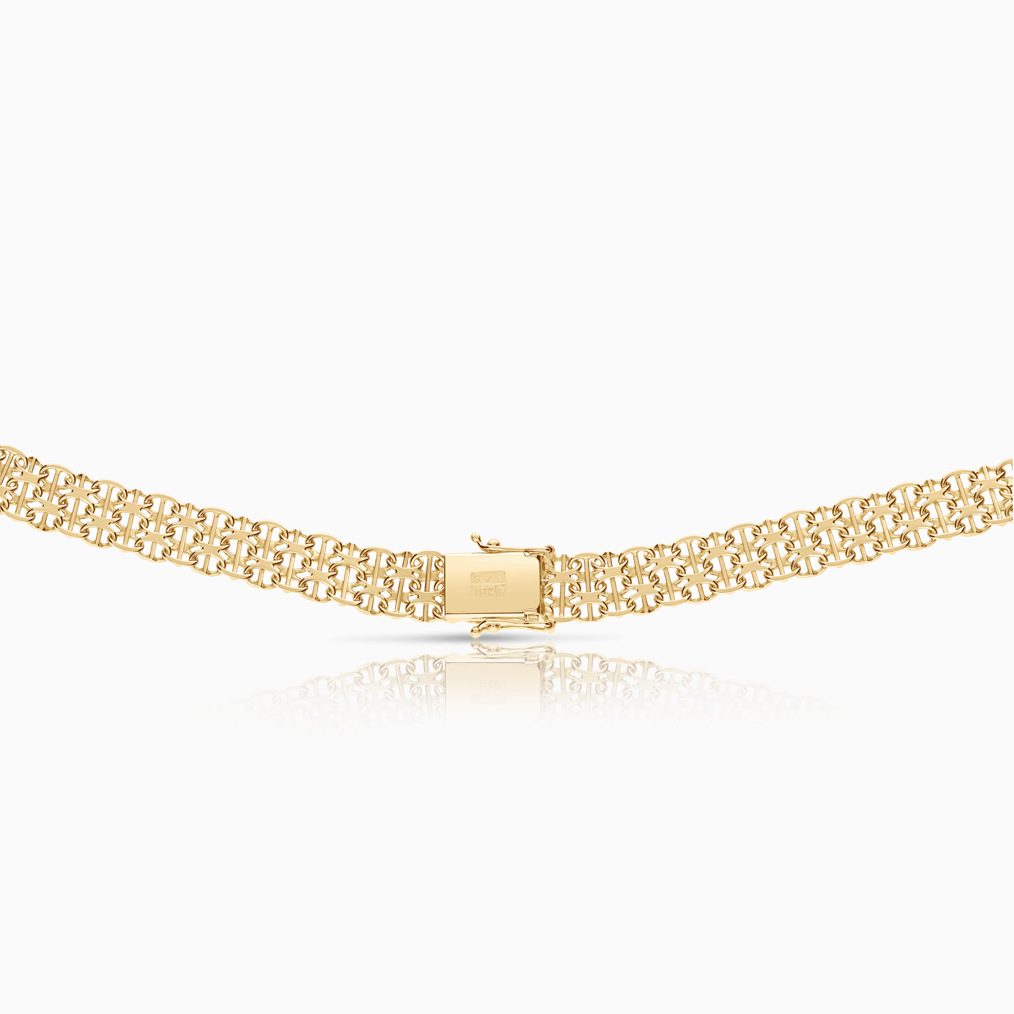 X-länk halsband med stav 46,09g 18K guld