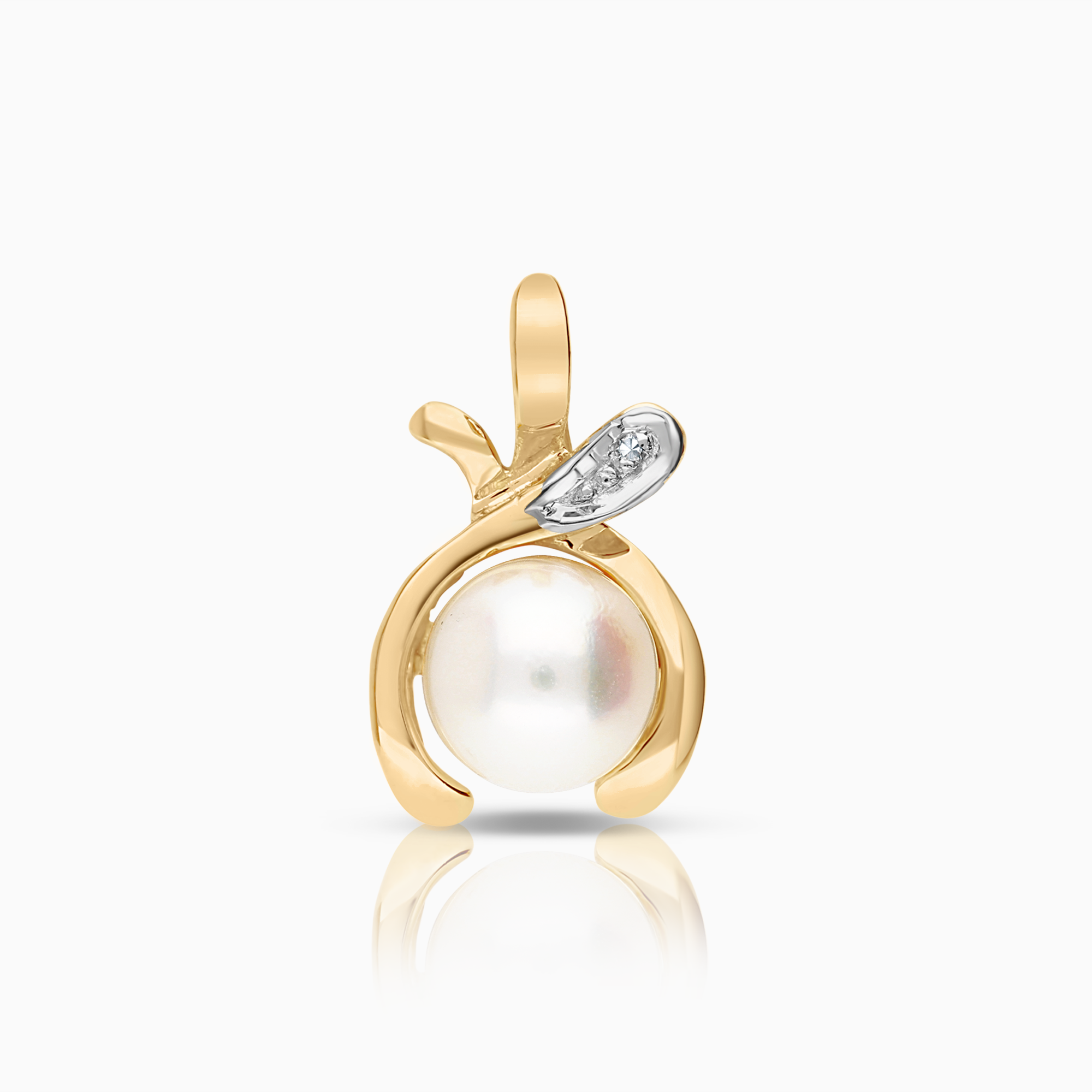 Hängsmycke med pärla och diamant 0,003ct 18K guld