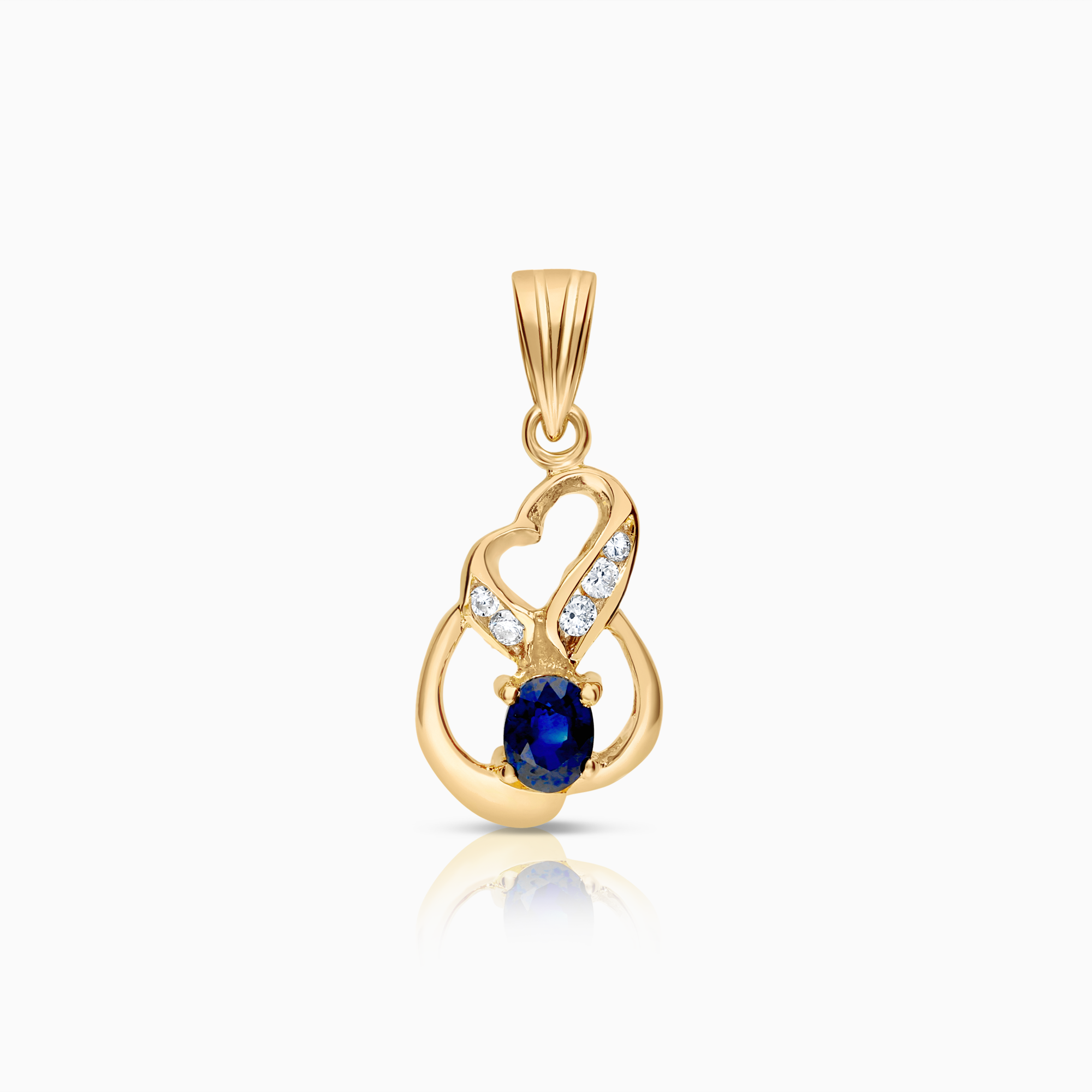 Hängsmycke med diamanter och safir 0,04ct 18K gulguld