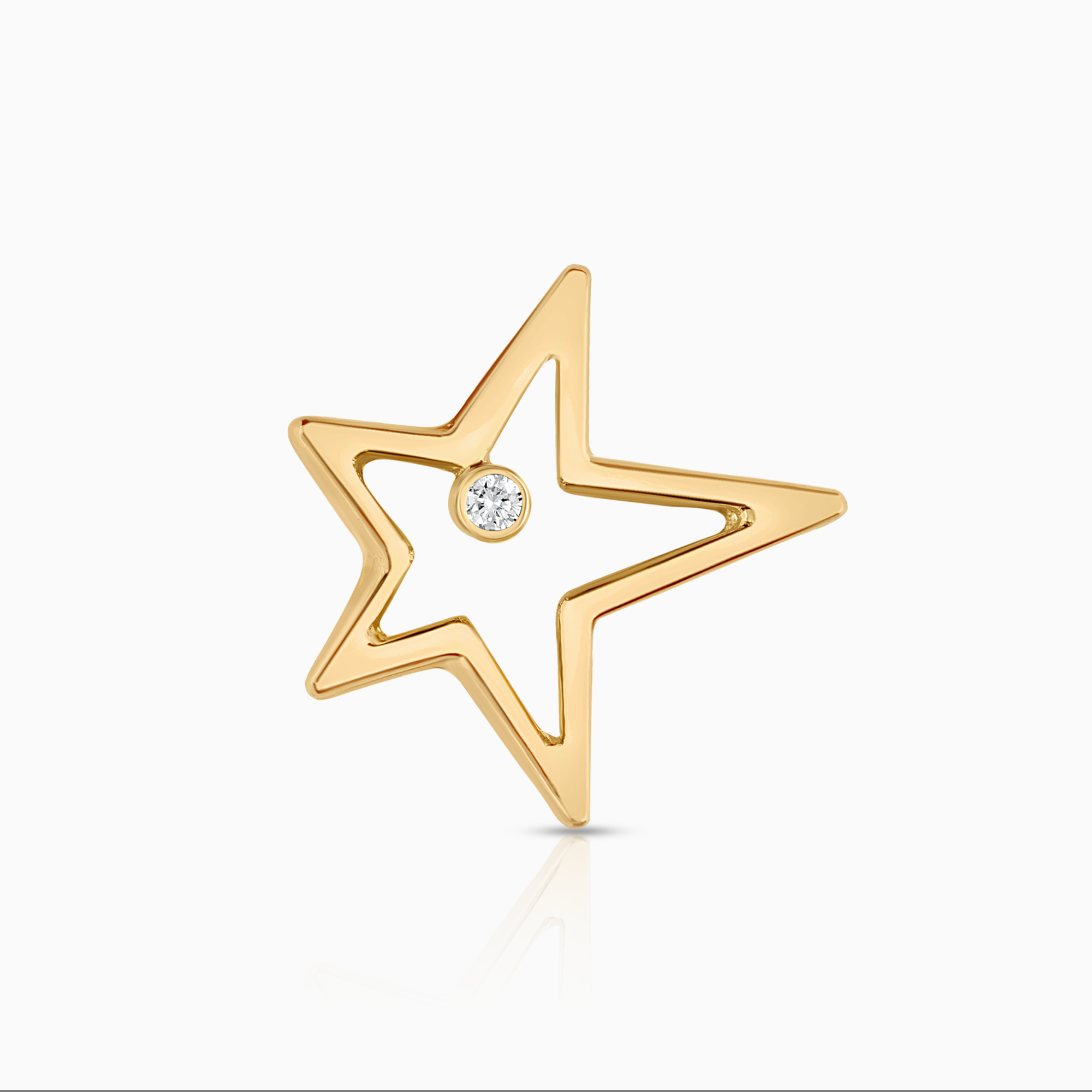 Anheng stjerne med diamant 0,01ct 18K gull