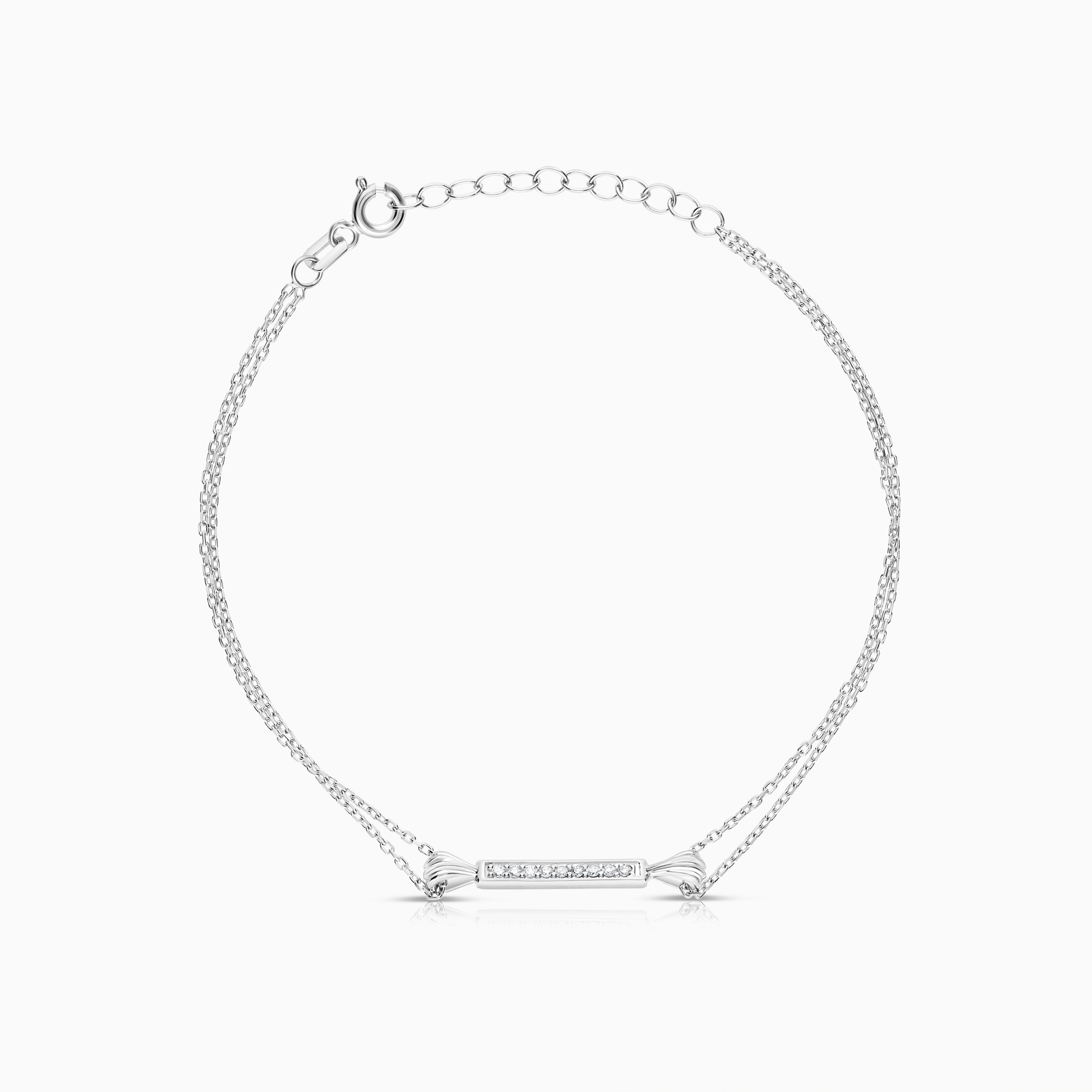 Guldarmband 0,09 ct 2,17g 14K vitguld