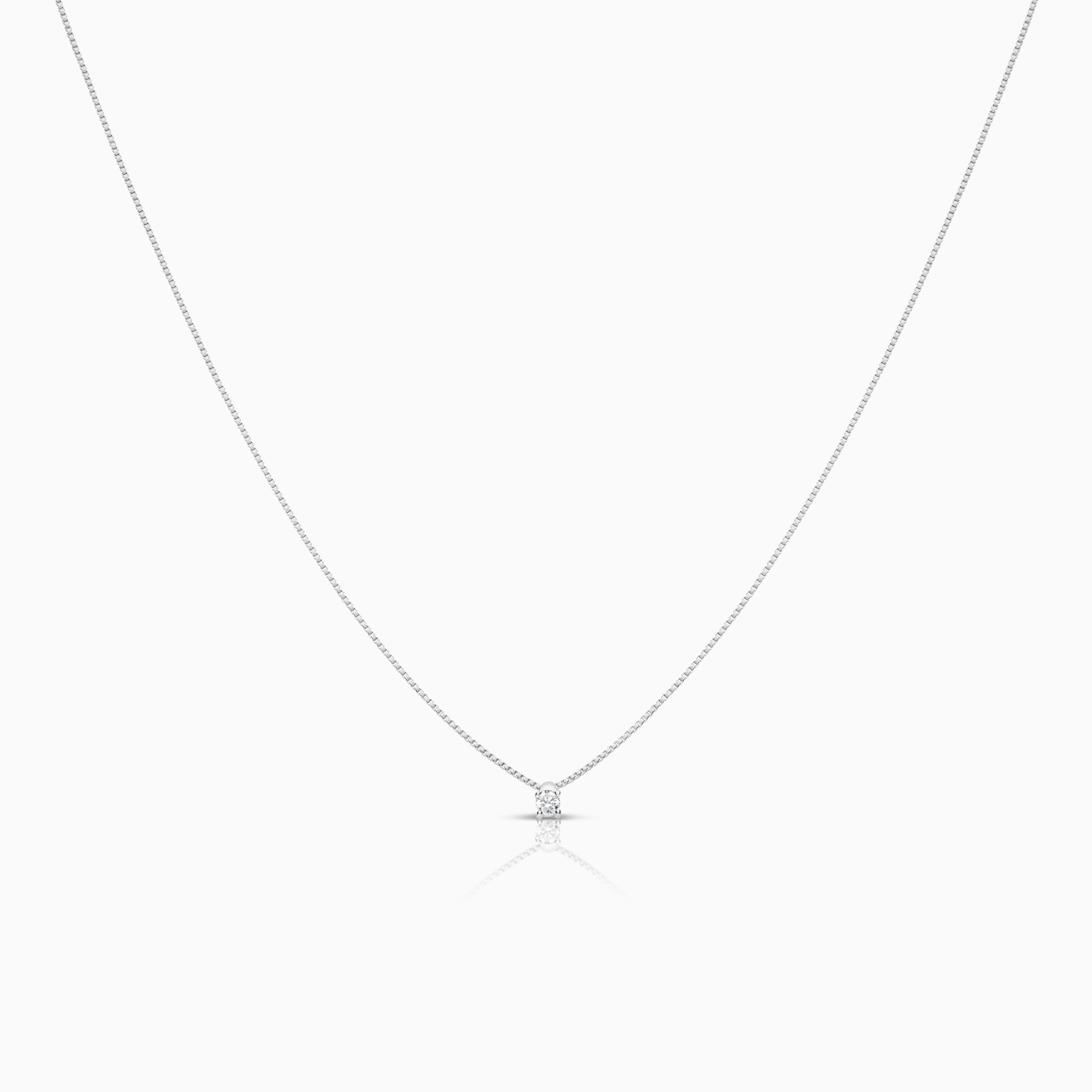 Halsband med solitärhänge 0,06ct 18K vitguld