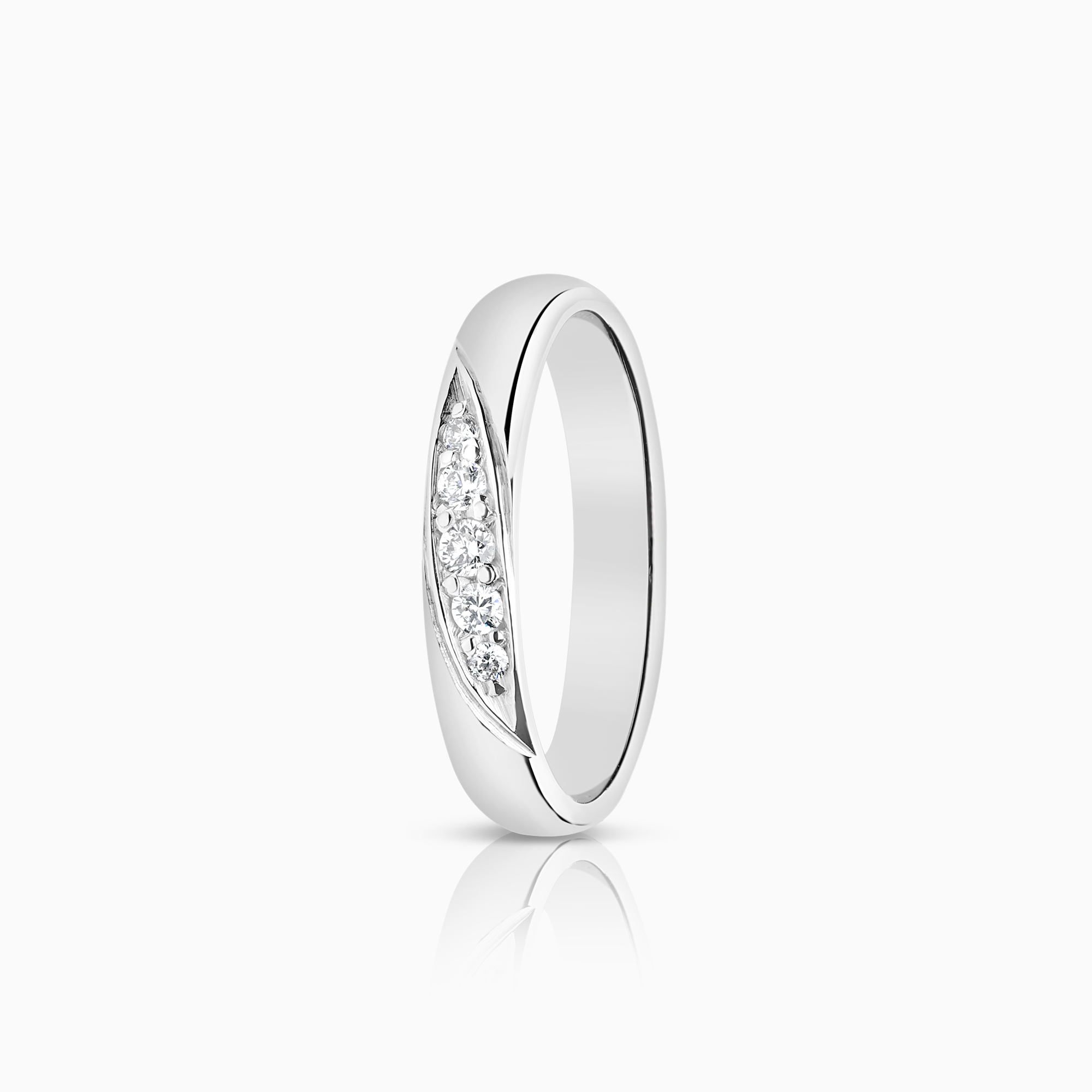 Alliansring 0,09ct 18K vitguld