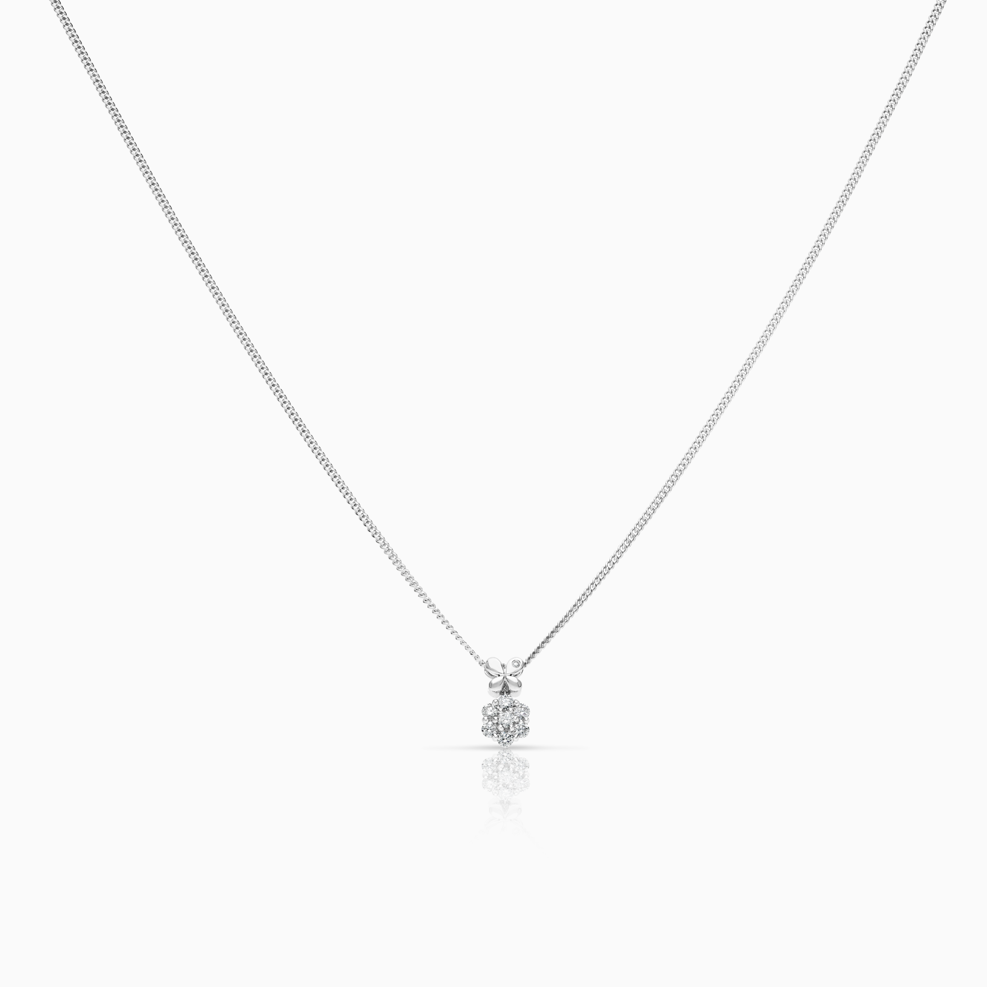 Halsband med hänge 0,21 ct 3,44g 18K vitguld