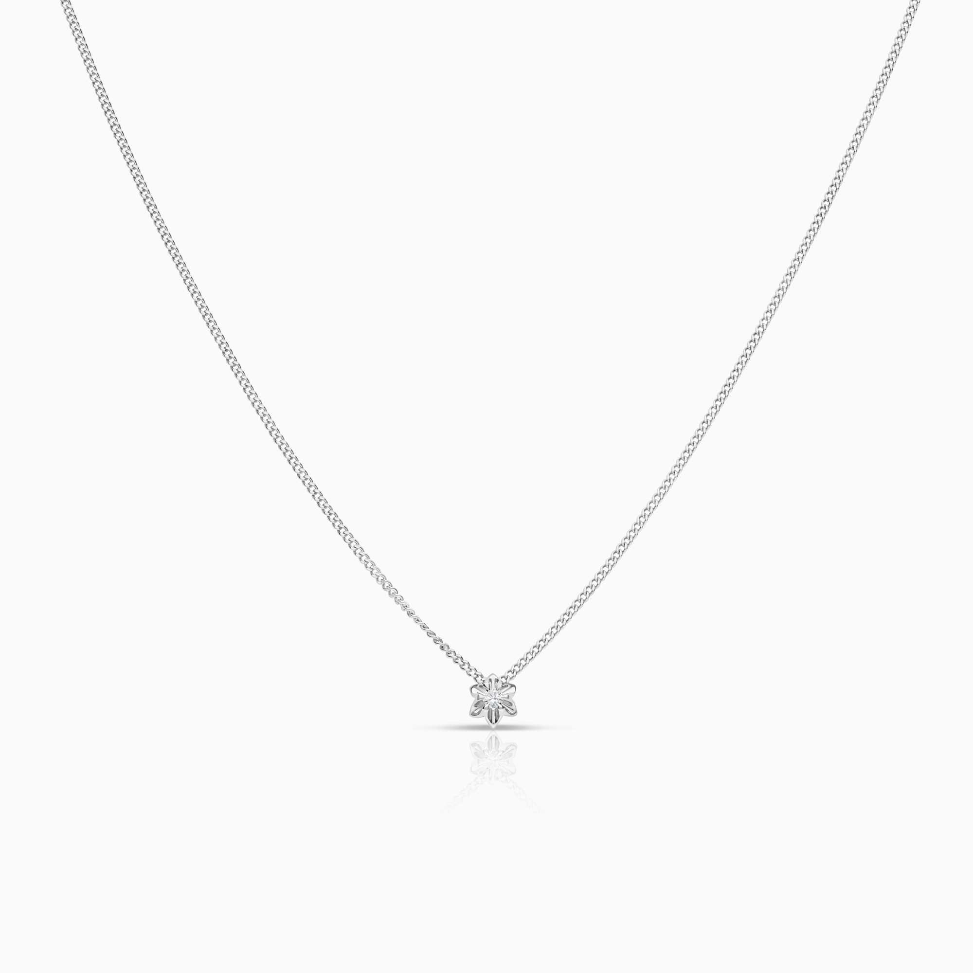 Halsband med hänge 3,69g 0,05 ct 18K vitguld