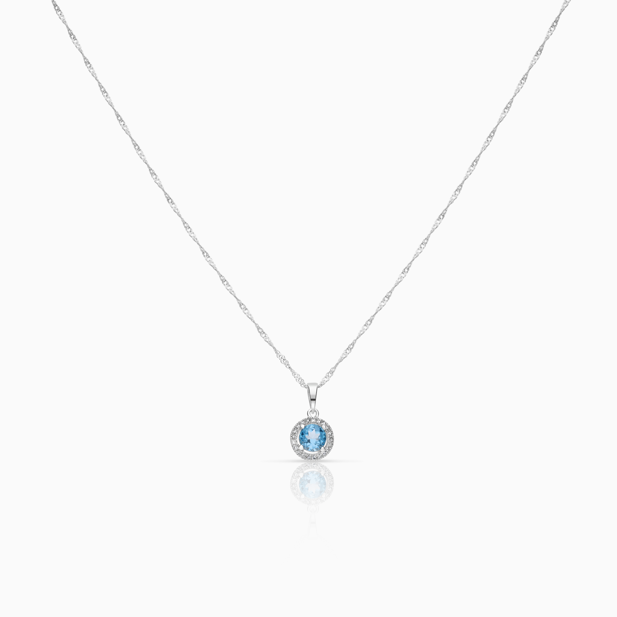 Halsband med halohänge 0,06ct 18K vitguld