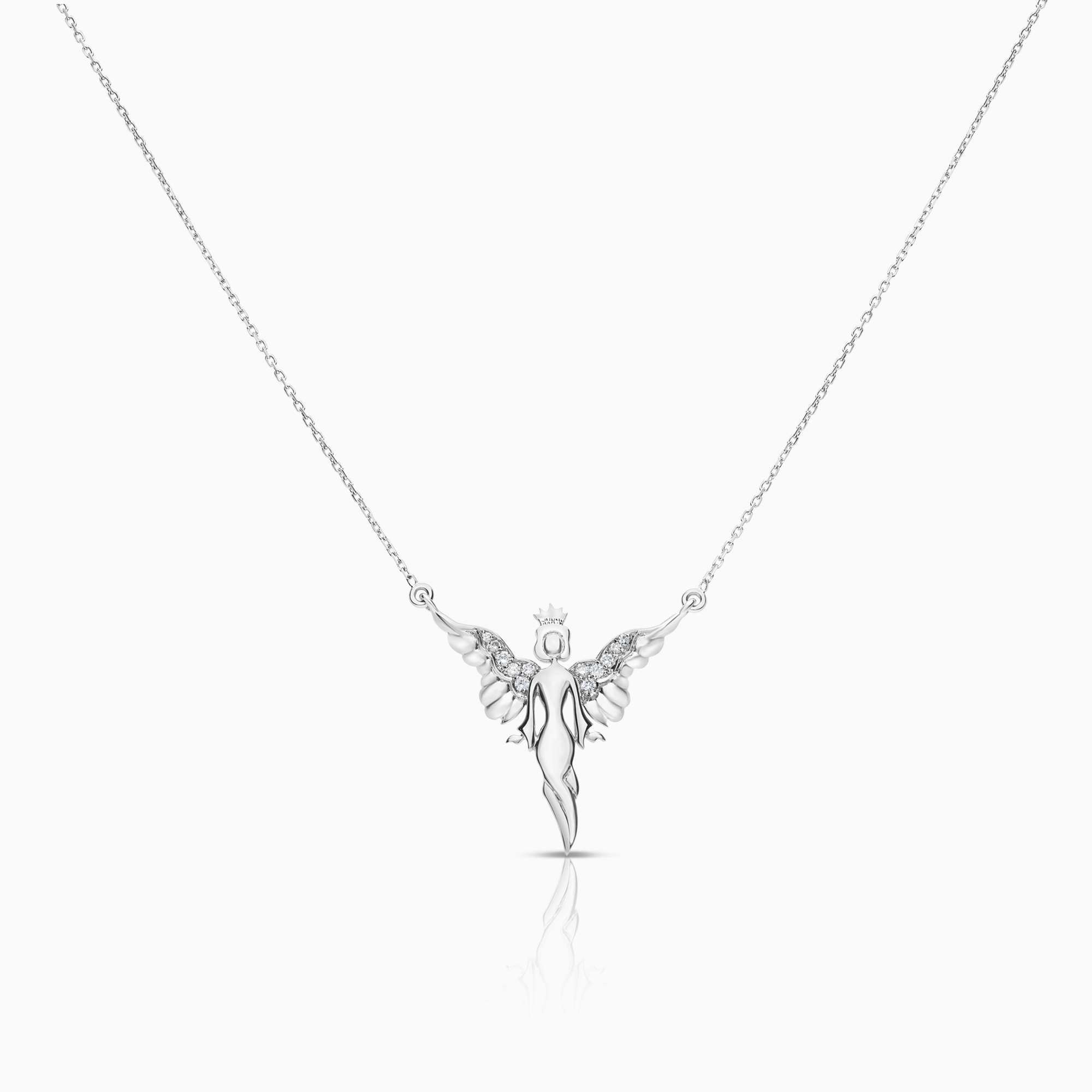 Halsband med diamanthänge 0,15ct 18K vitguld