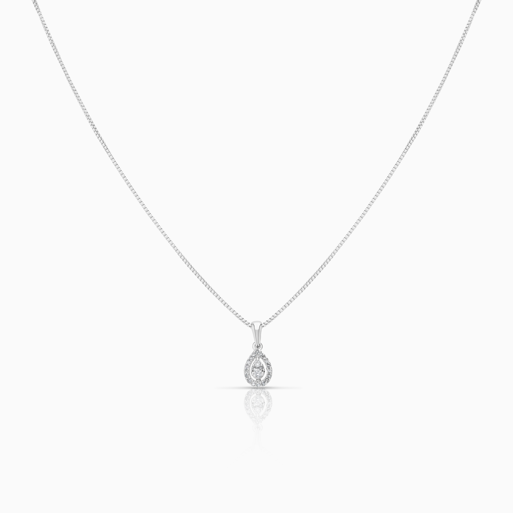 Halsband med hänge 0,14ct 18K vitguld