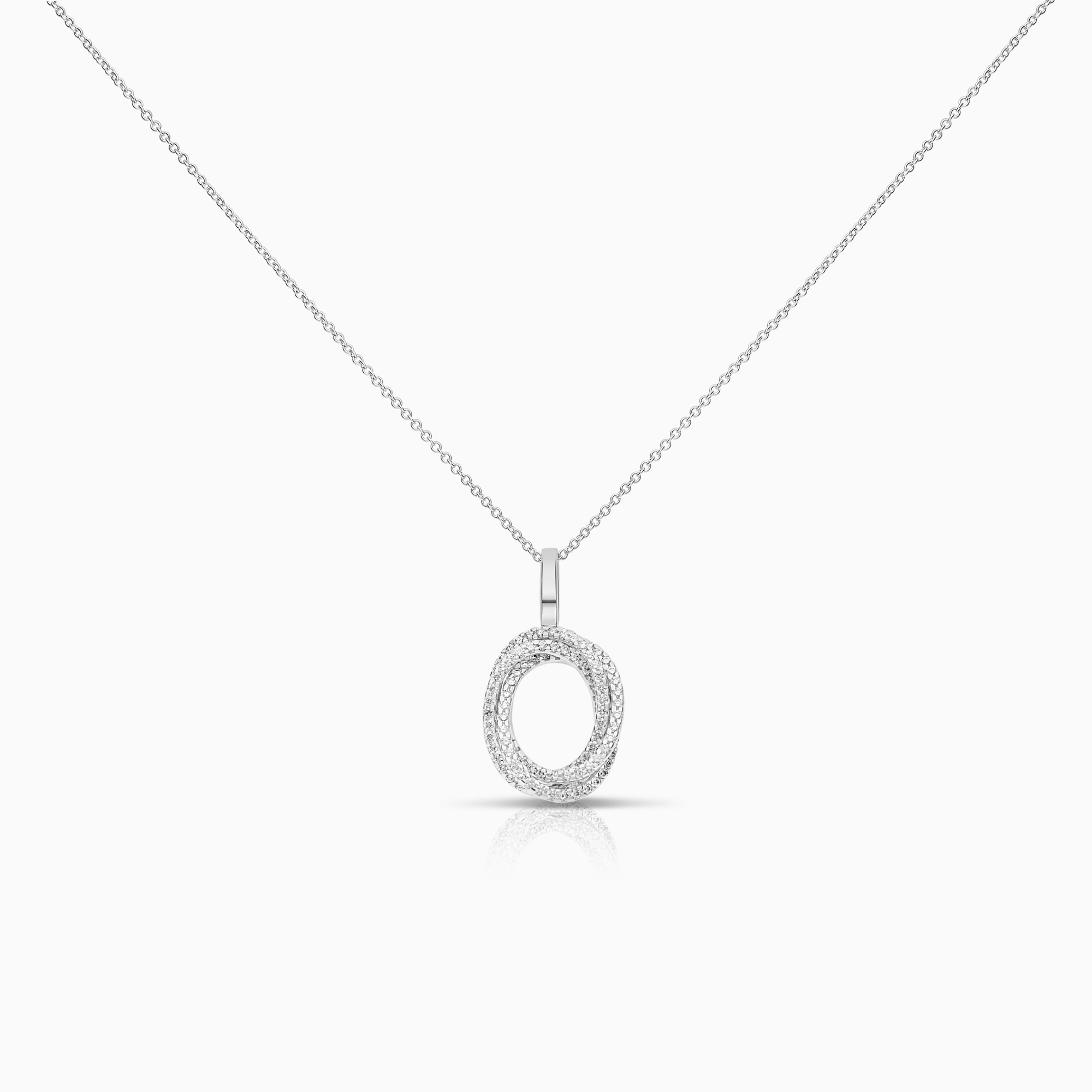 Halsband med hänge 0,50 ct 4,82g 18K vitguld
