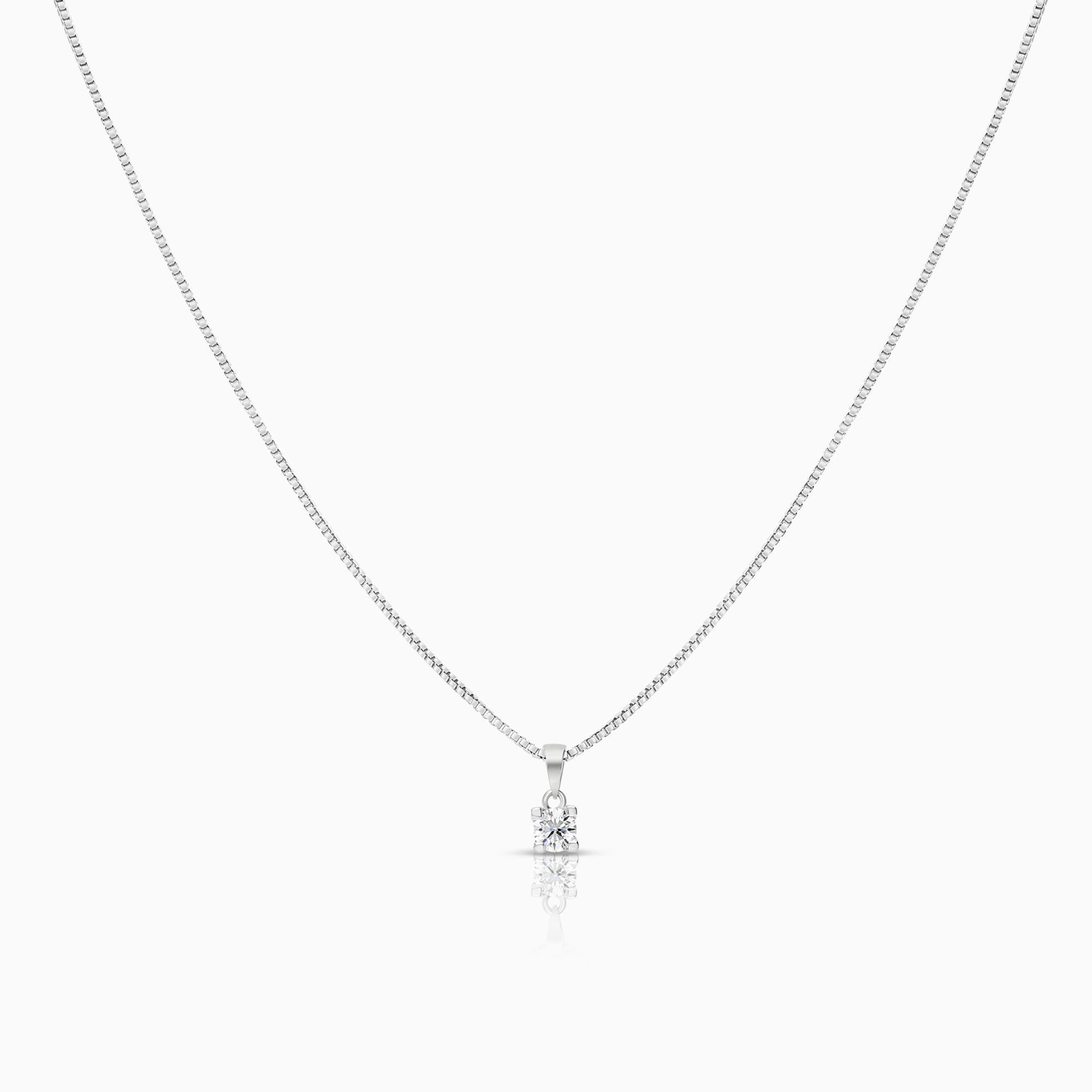 Halsband med solitärhänge 0,35ct 18K vitguld