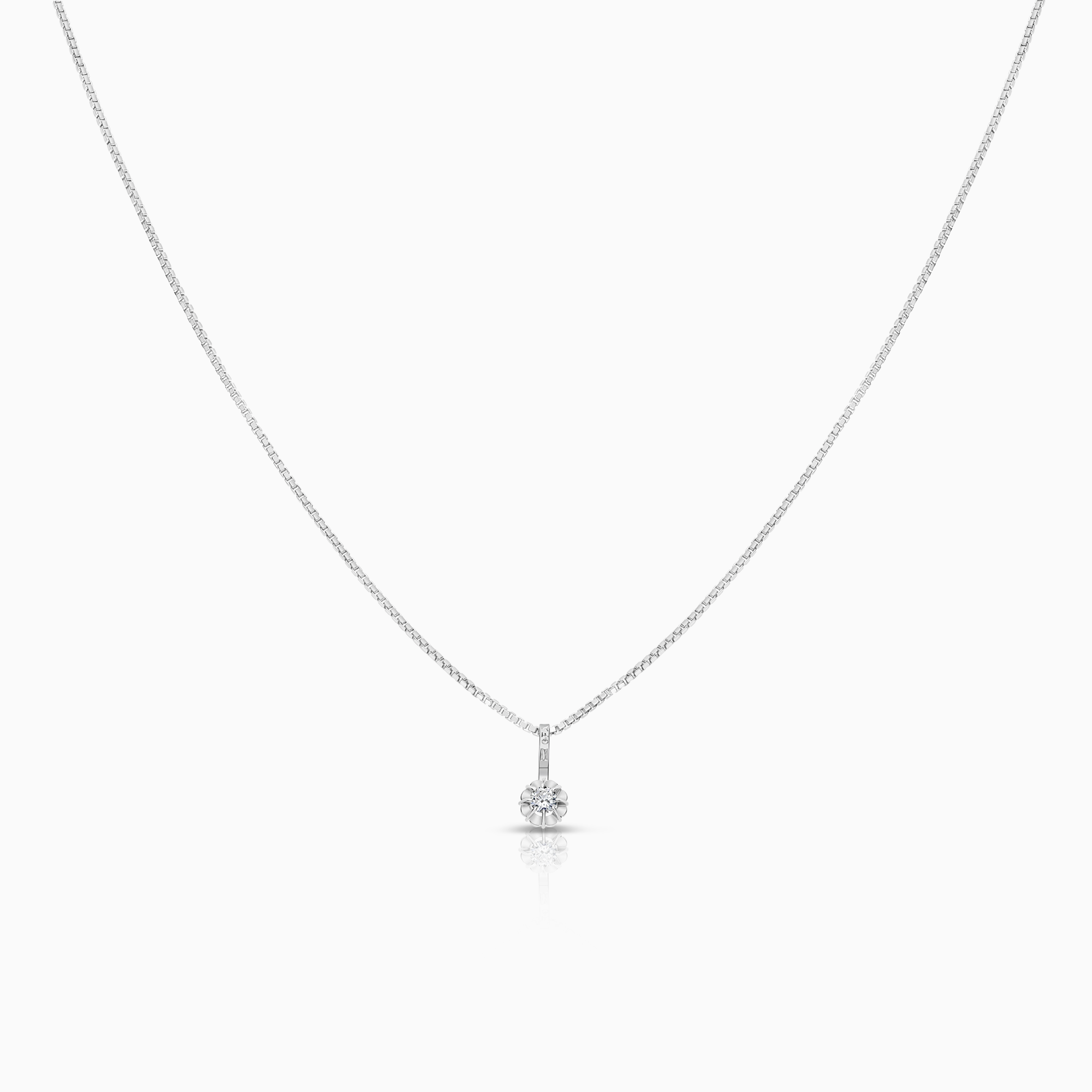Halsband med solitärhänge 0,08ct 18K vitguld