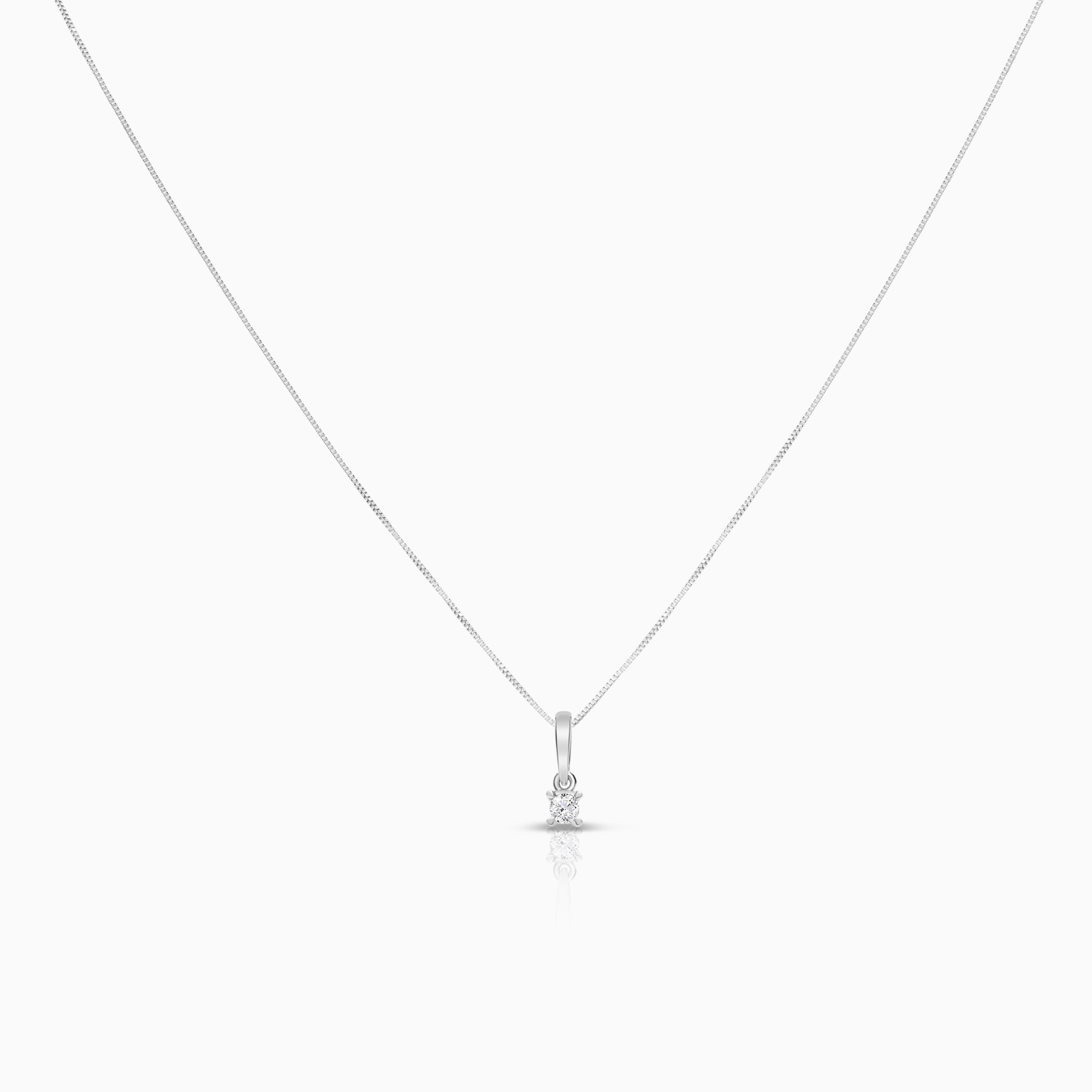 Diamanthalsband solitär 0,10ct 18K vitguld