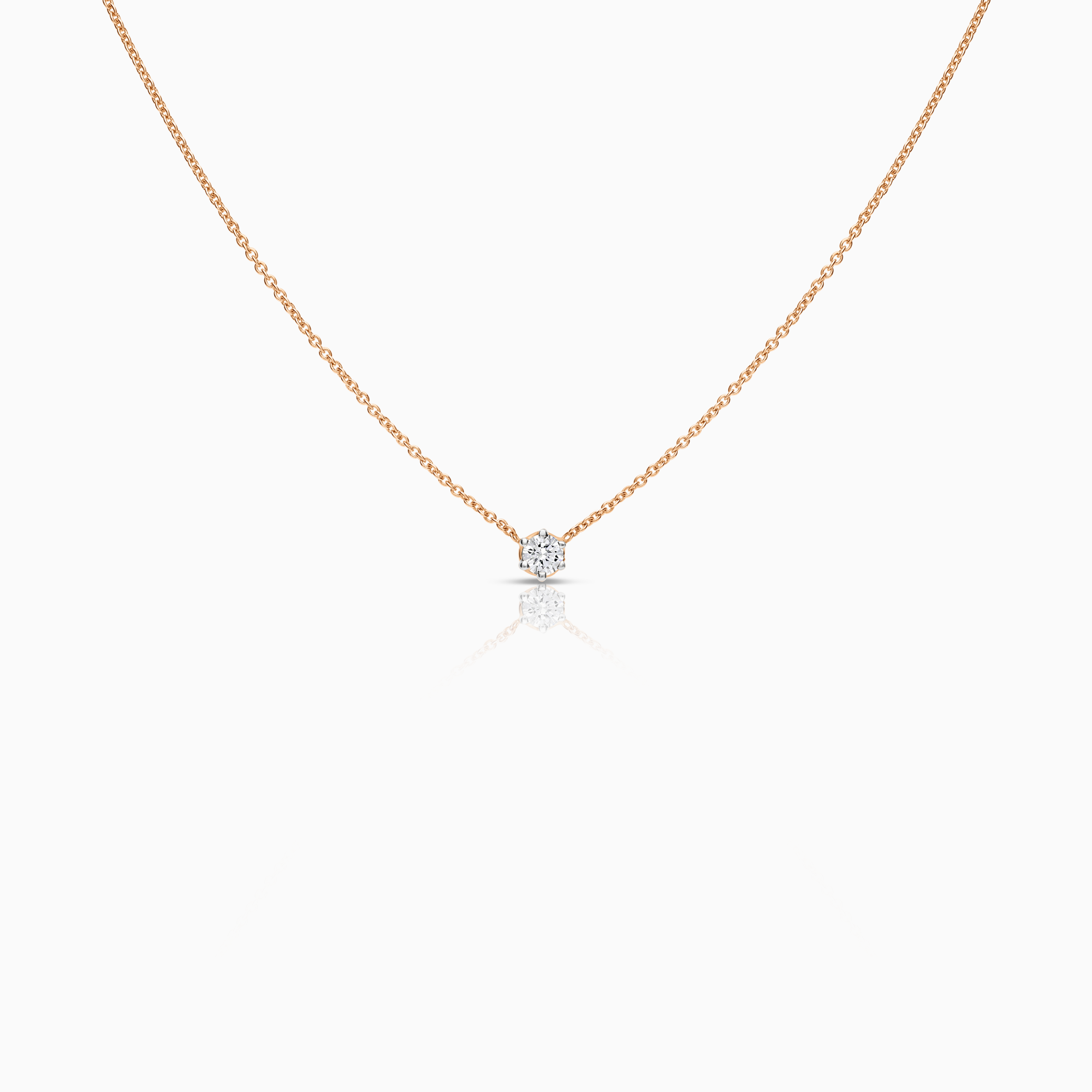 Solitär halsband 0,19ct 18K roséguld