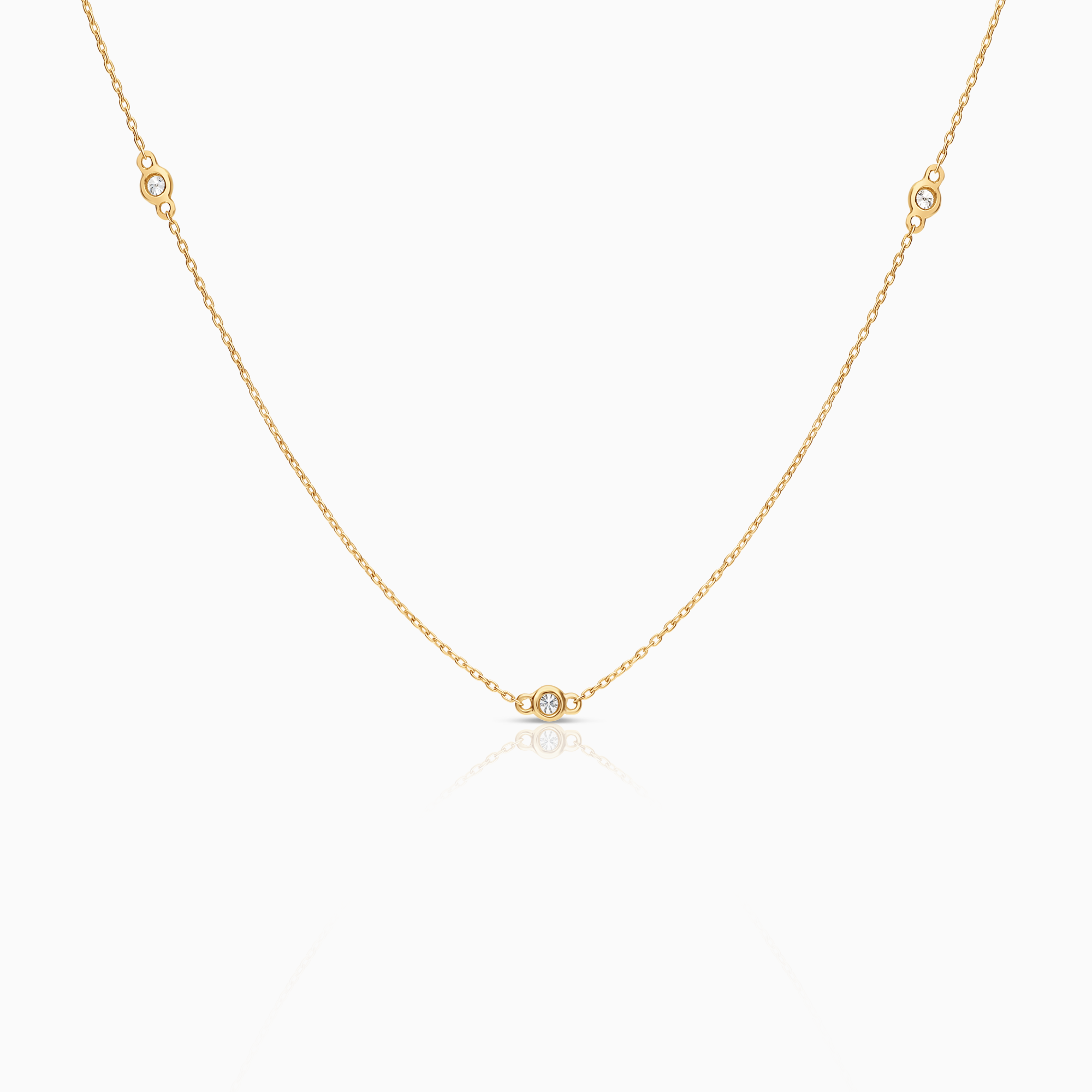 Diamond necklace 0.15ct 18K gold