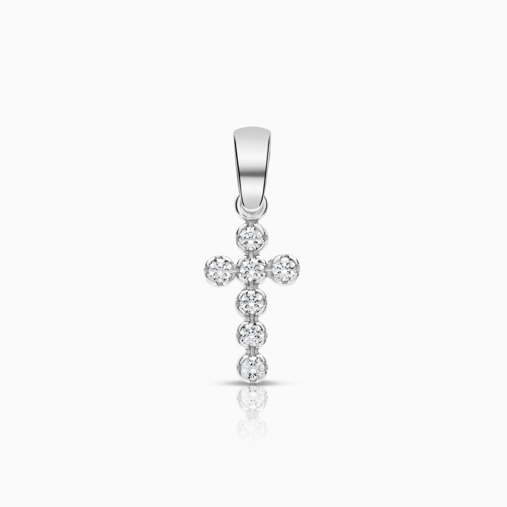 Korshänge cubic 1,15g 18K vitguld