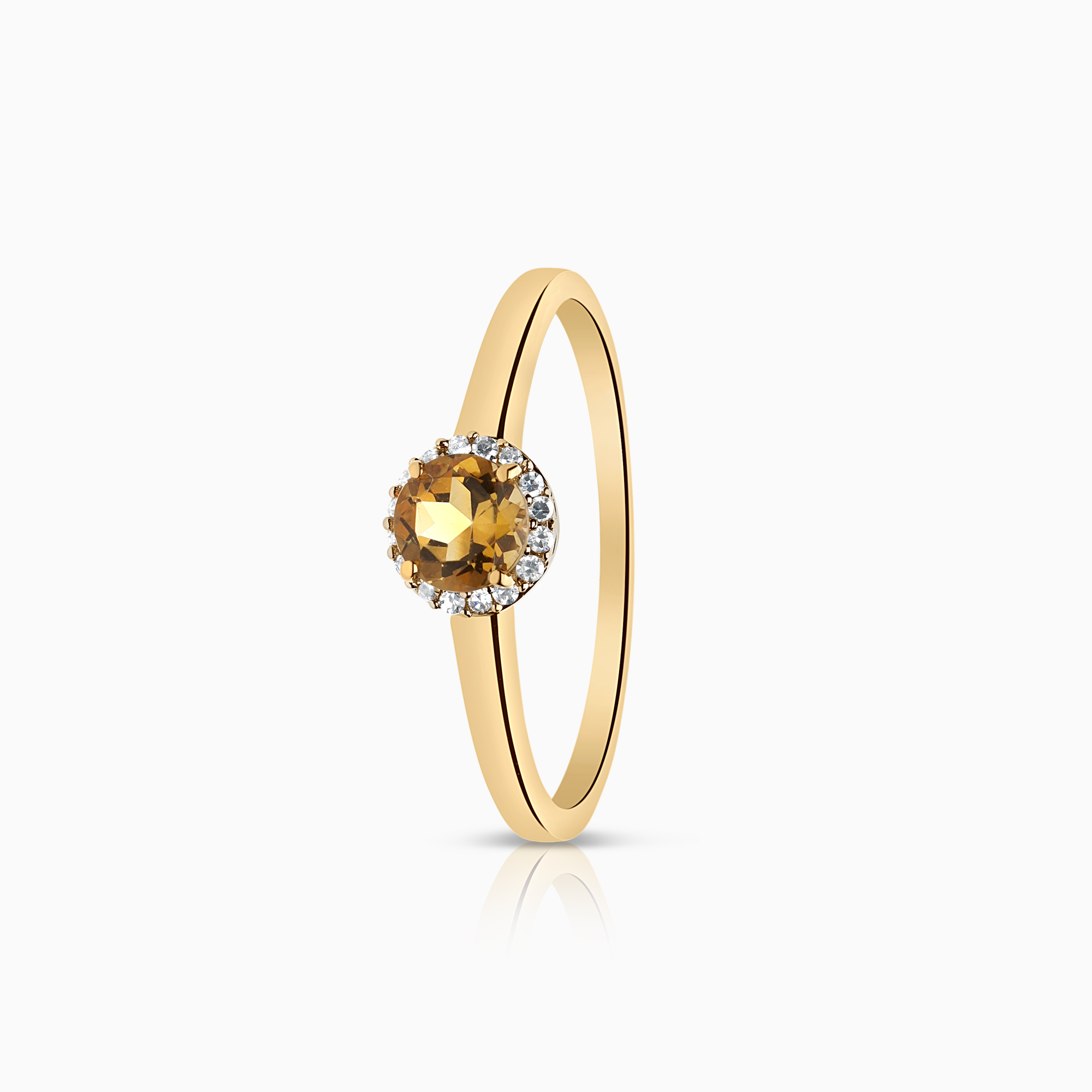 Halo-ring 0,08ct 18K gull