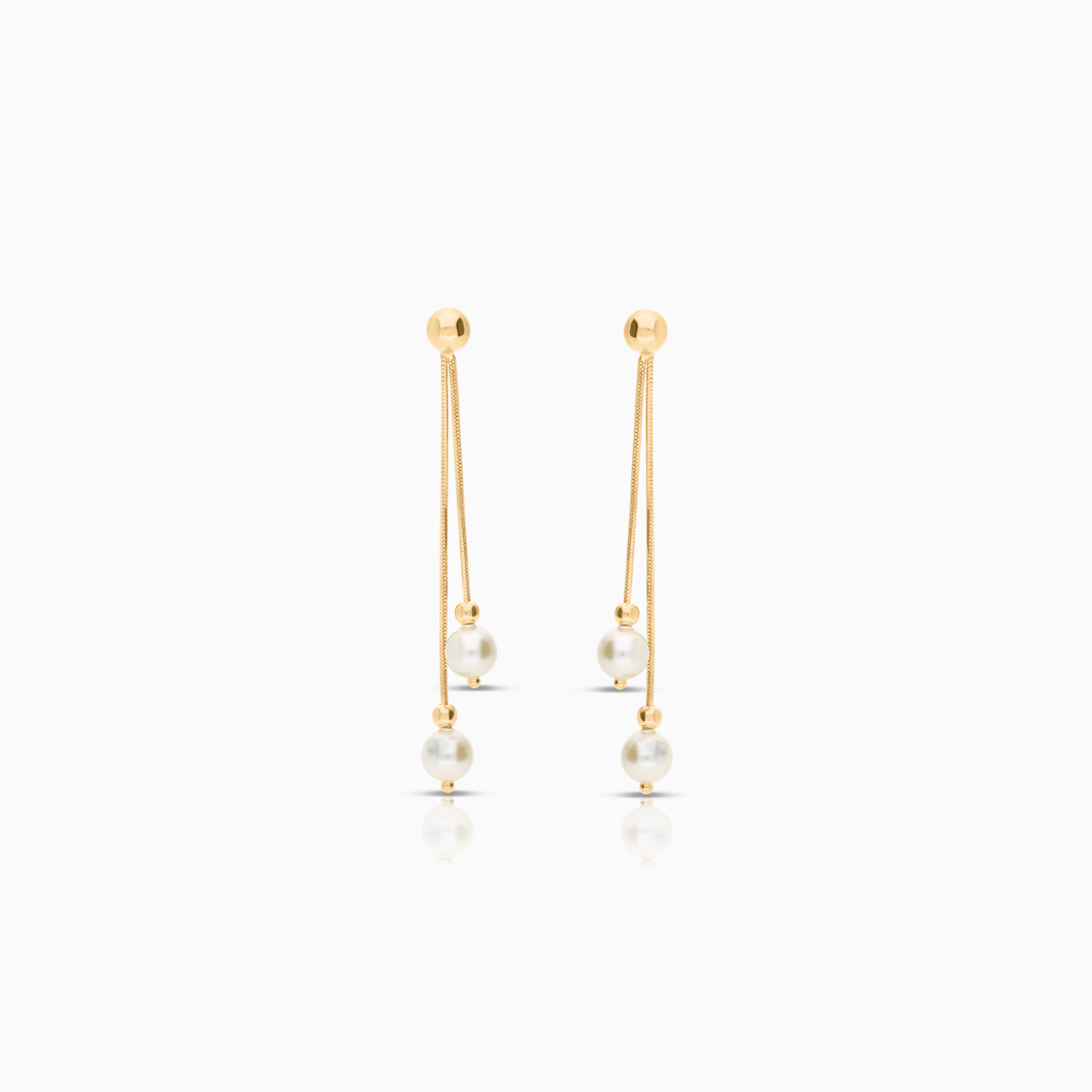 Guldörhänge 3,01g imitationspärlor 18K guld