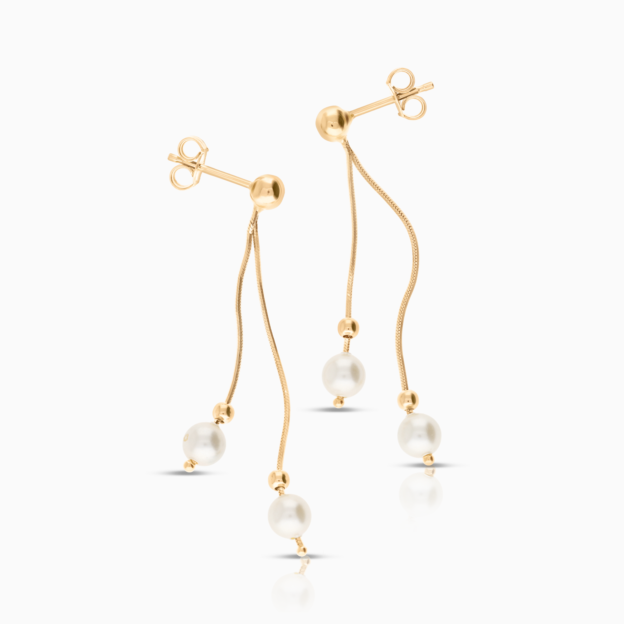 Guldörhänge 3,01g imitationspärlor 18K guld