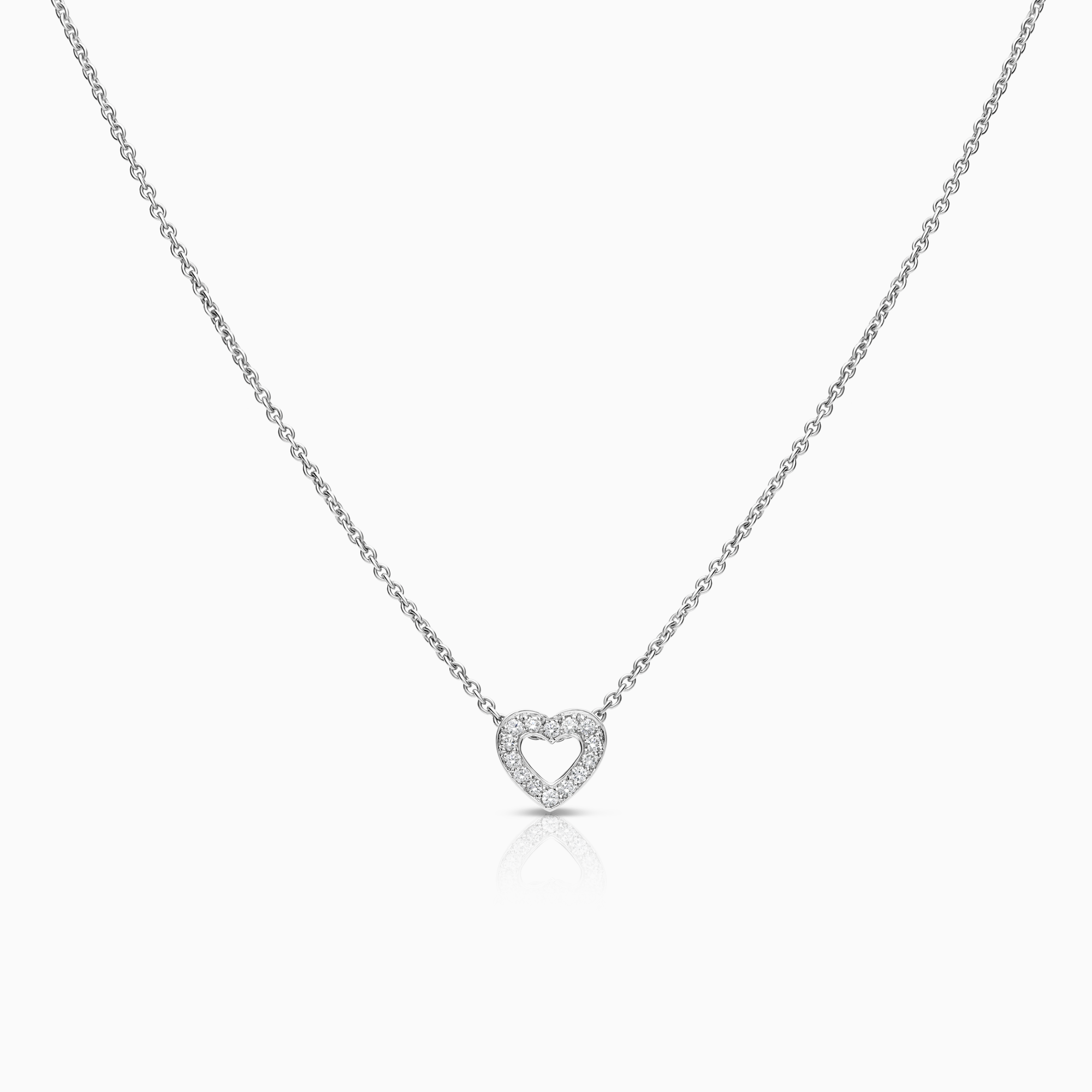 Halsband med diamanthänge hjärta 0,15ct 18K vitguld